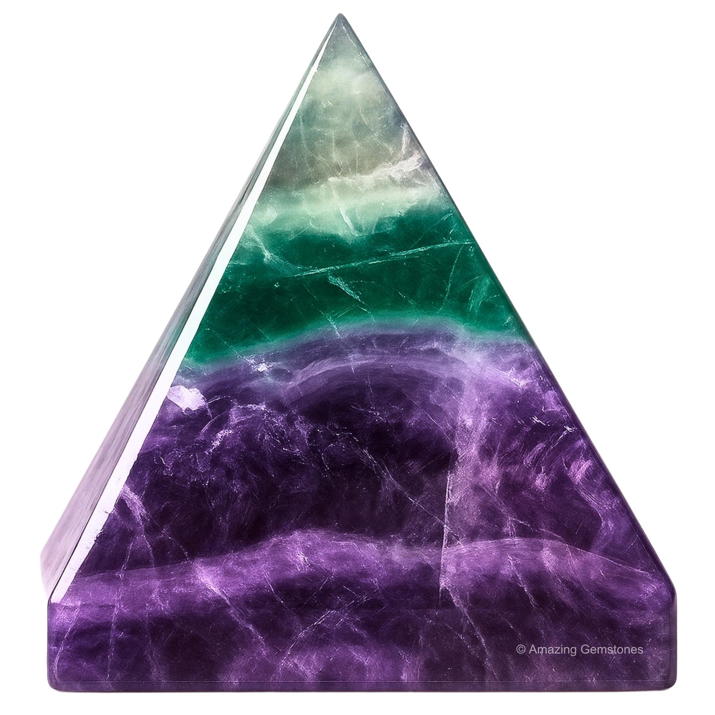 Amazing Gemstone Fluorite Pyramid Crystal Healing Stones - 2" Great Pyramid Figurine of Natural Stone Pyramid for Meditation, Reiki, Chakra Balancing and Crystal Pyramids Grid