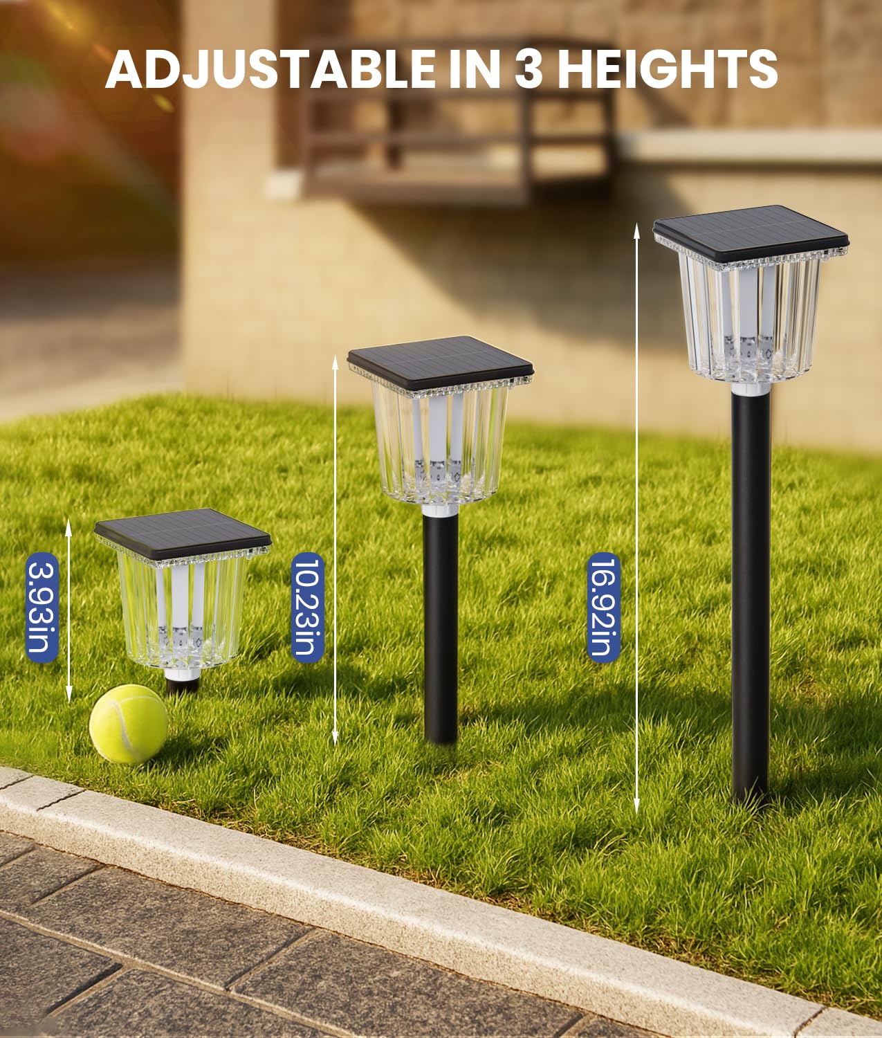 Super Bright Solar Pathway Lights Outdoor Powered 8 Pack,Adjustable Warm&Cool White,Waterproof IP65 Solar Garden Decor Landscape Lighting Outside for Front Yard/Walkway/Patio/Driveway/Lawn/Path Light