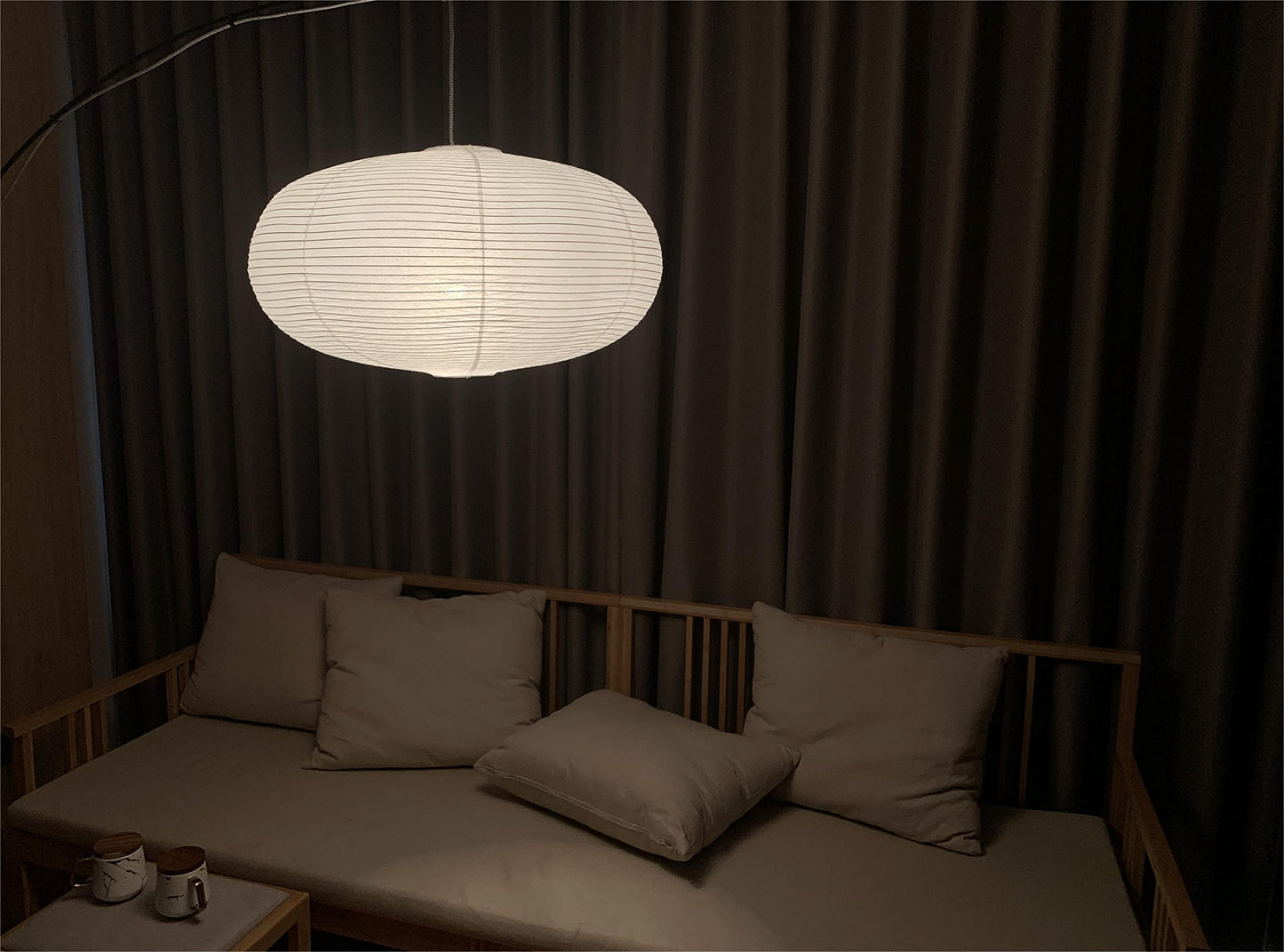 Henjjras large White Oblate Pendant Lamp Shade 55.5cm(21.85in) Chinses lantern Home Decor Paper Ceiling Lampshade