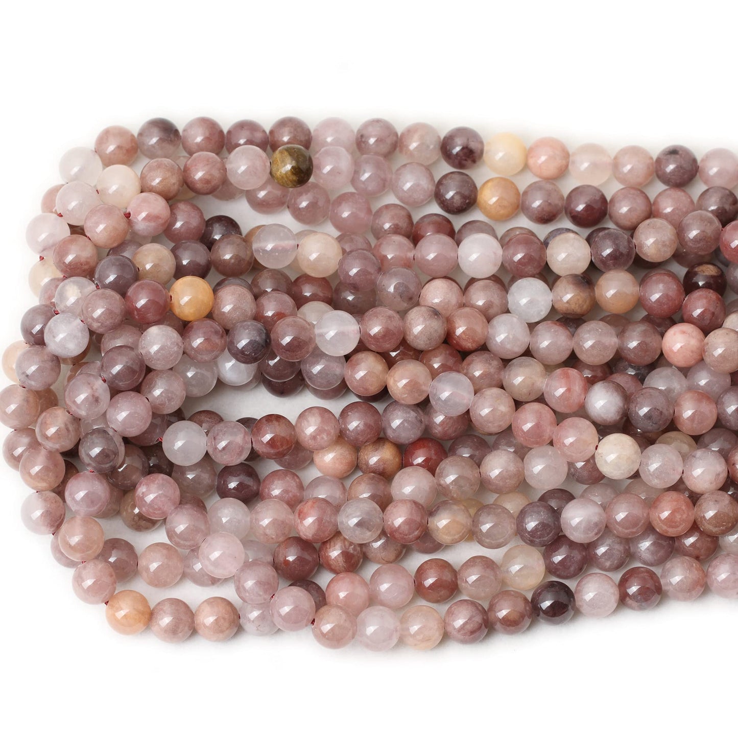CHEAVIAN 45PCS 8mm Natural Pruple Berry Quartzite Crystal Round Loose Beads for Jewelry Making 1 Strand 15"