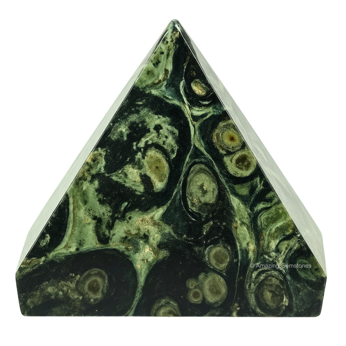 Amazing Gemstone Kambaba Jasper Pyramid Crystal Healing Stones - 2" Great Pyramid Figurine of Natural Stone Pyramid for Meditation, Reiki, Chakra Balancing and Crystal Pyramids Grid
