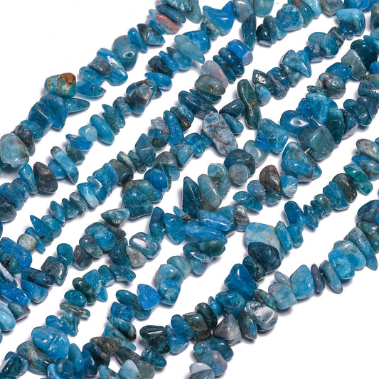 NITOPUPU 30in Apatite Natural Chip Stone Beads 5-8mm About 230pcs, Irregular Drilled Blue Bead for Bracelets Jewelry Making Supplies for Adults, DIY Crafts.