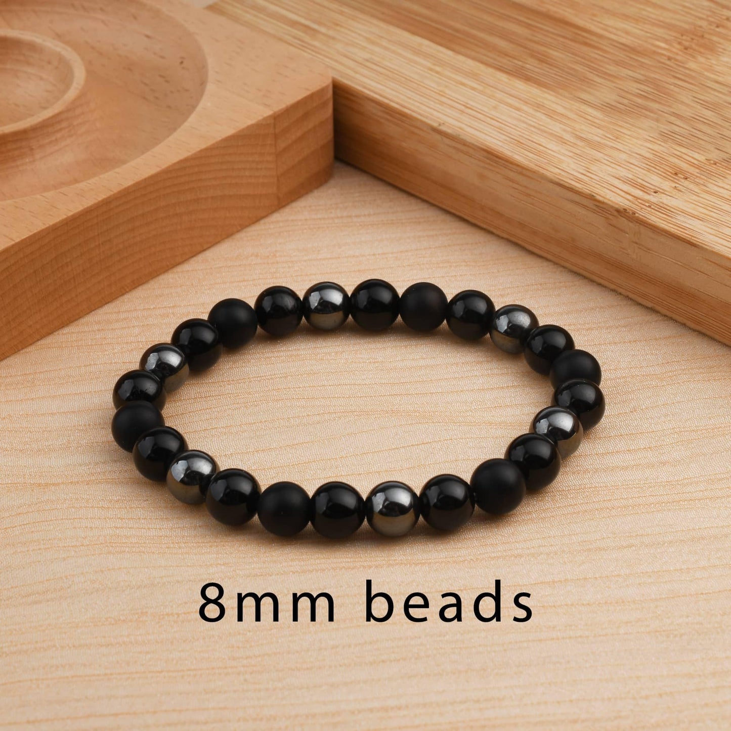 Gracayfr Black Tourmaline Protection Bracelet Empath Obsidian Onyx Triple Natural Stone Healing Crystals Spiritual Gemstone Stretch Bead Hematite 8mm