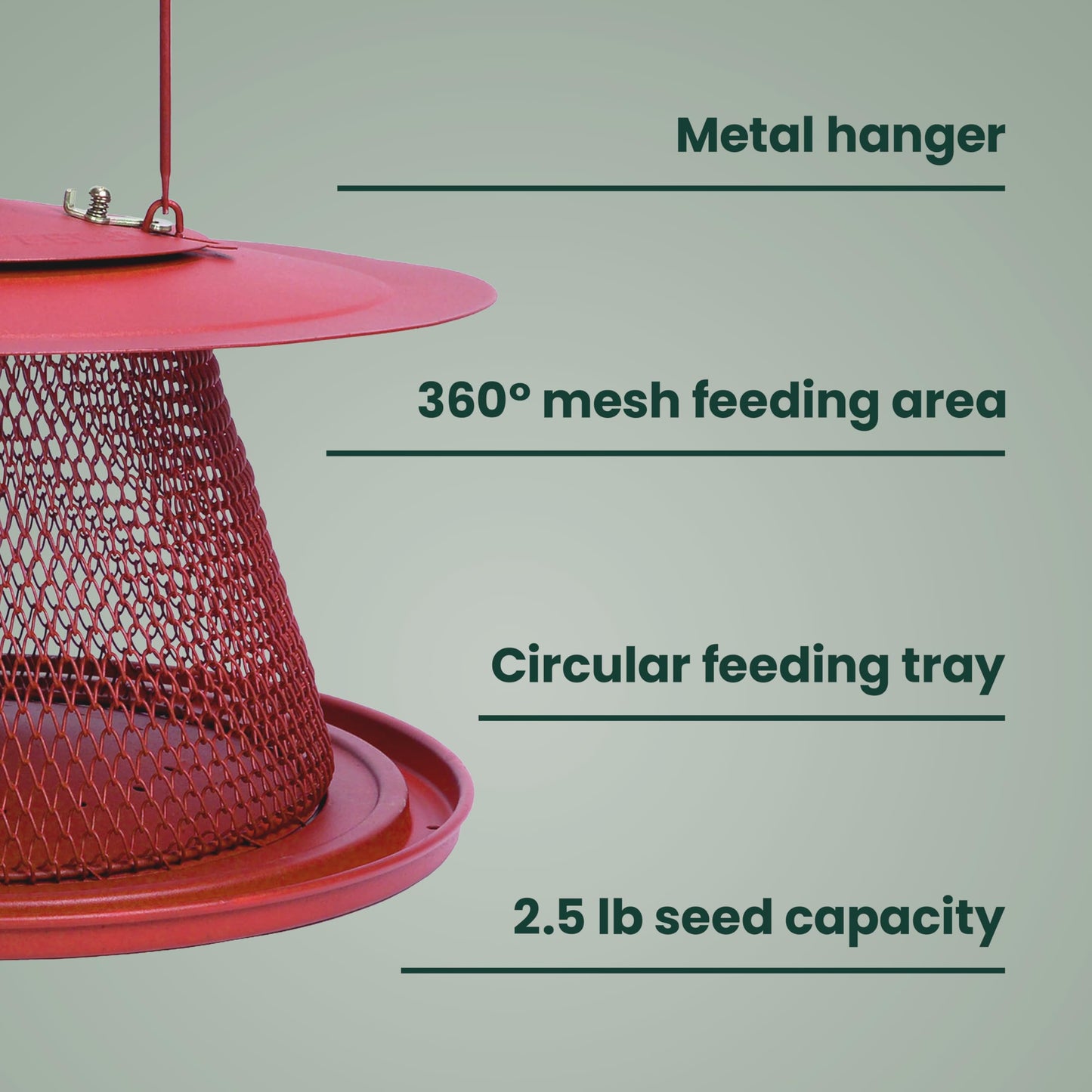 Perky-Pet Durable Wild Bird Feeder - 2.5 lb Seed Capacity - Feed up to 15 Birds at Once - Red, C00322 - Hanging Wild Bird Feeder for Outdoor Decor