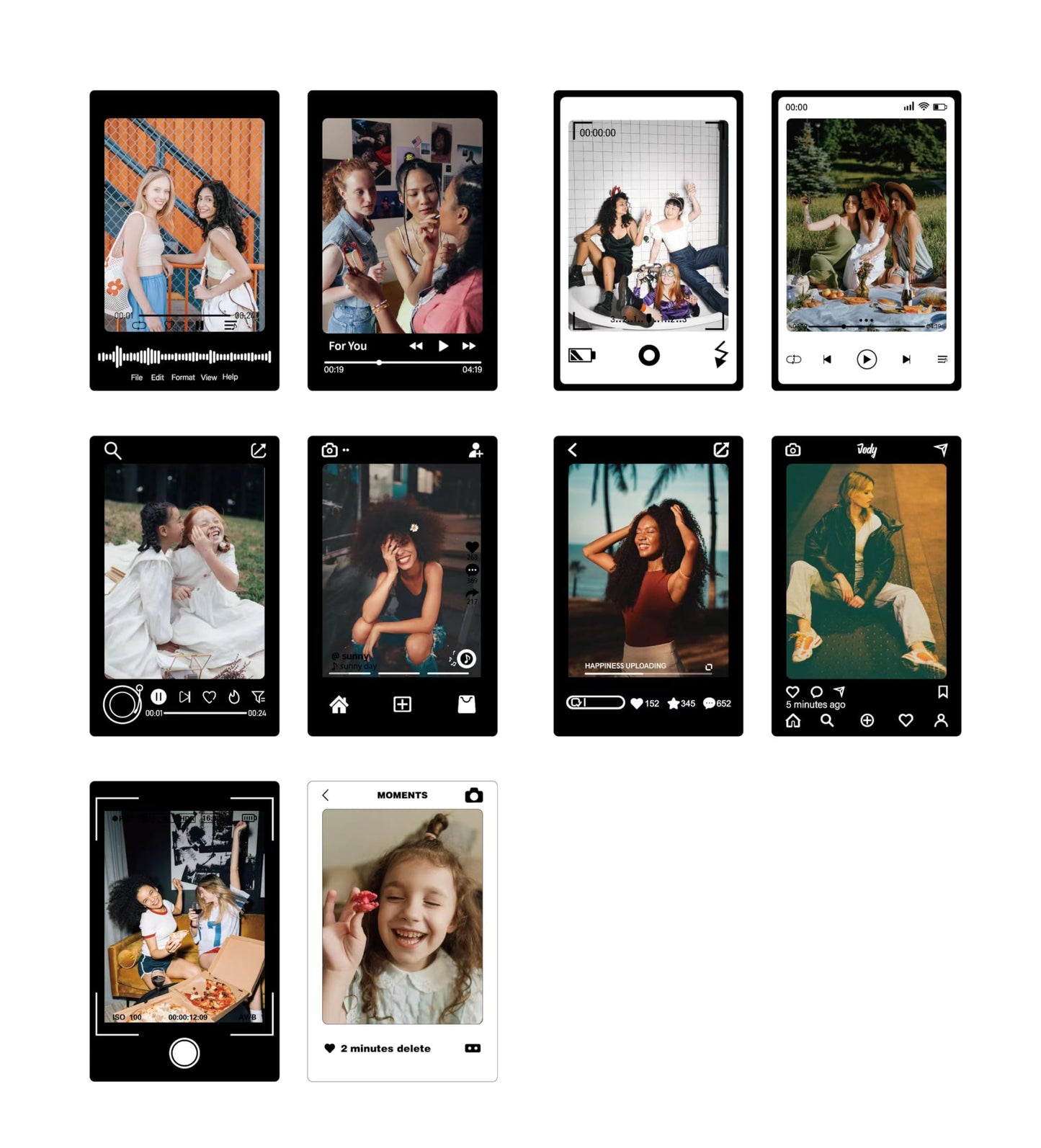 HIYQIN 2x3 Inch Photo Border Stickers - Lovely Camera Photo Stickers Compatible for Instax Mini EVO/Liplay/SE/12/11/41/40/99/90/9/8/7s/25 Camera Film - Fuji Mini Film Colorful Accessories - 30 Packs