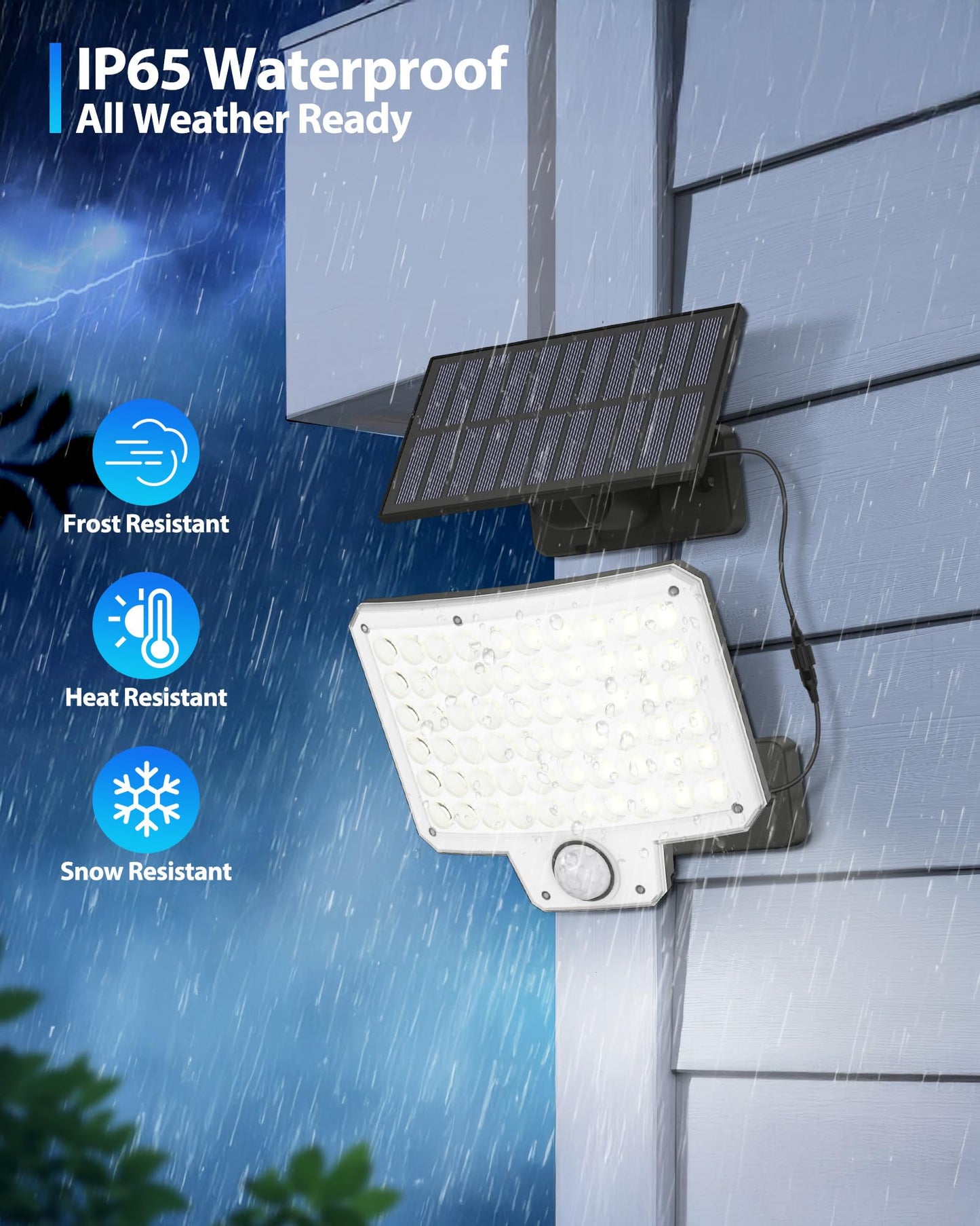 Onforu Solar Lights Outdoor, 240 LED 3000LM Motion Sensor Outdoor Lights with Remote, IP65 Waterproof Solar Flood Light for Outside, Dusk to Dawn Wall Light for Garage, Patio, Yard, 1 Pack