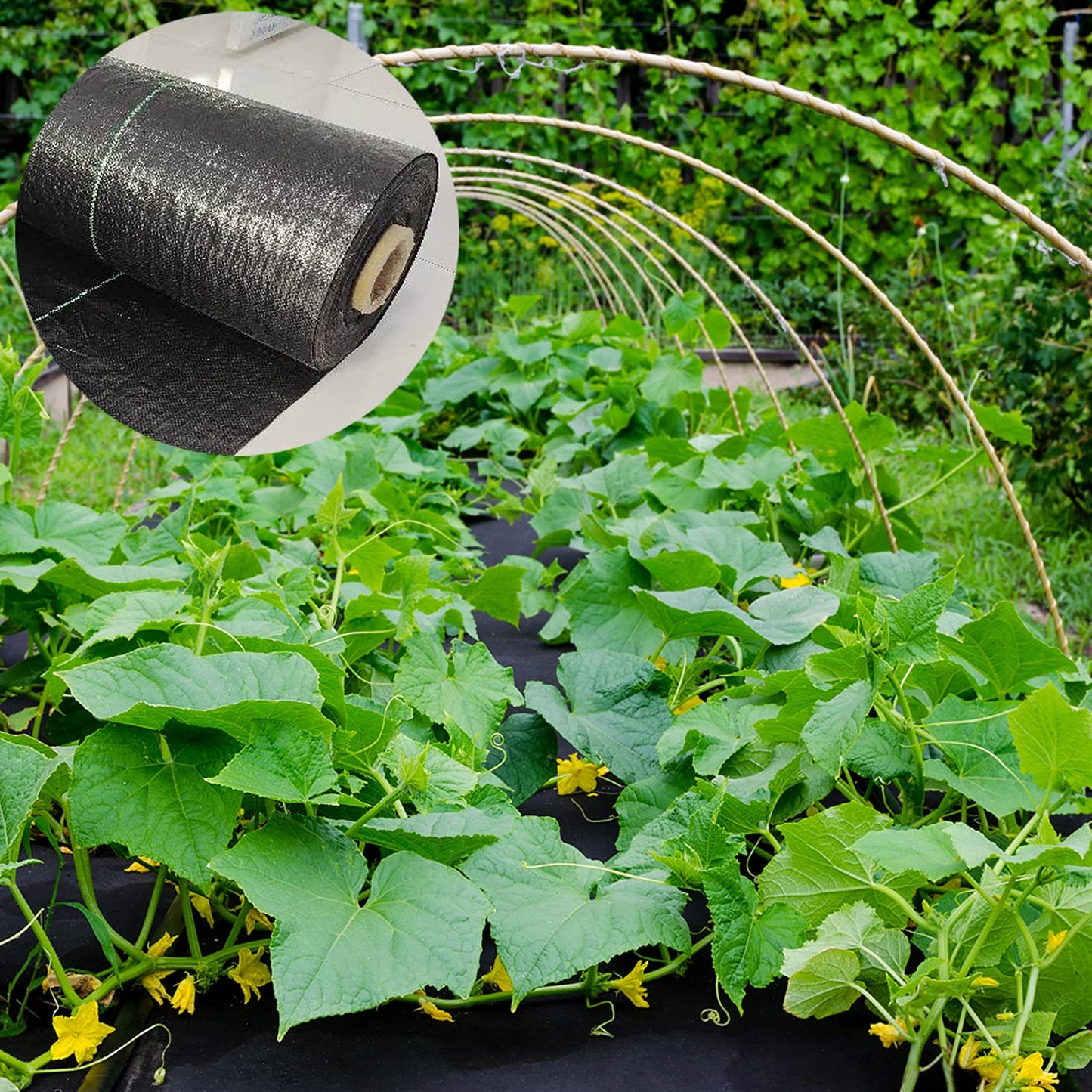 UWIOFF 4ft x 100ft Garden Weed Barrier Landscape Fabric, Premium Ground Cover Weed Blocker Fabric Gardening Mat, Superior Weed Control for Vegetable Garden, Flower Bed, Mulch