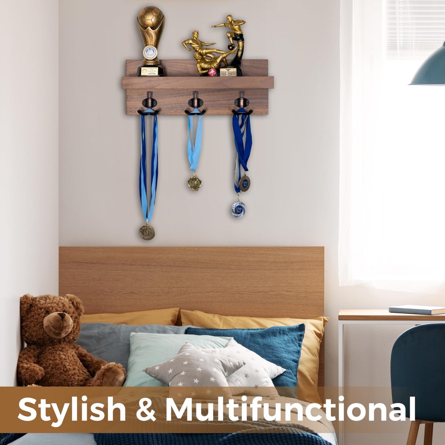 Straga Handmade Entryway Organizer–Wall-Mounted Shelf with 3 or 4 Sturdy Hooks for Coats, Bags, Keys & Umbrellas – Mudroom, Hallway, Bathroom, Modern-Traditional Design – Made in USA 10