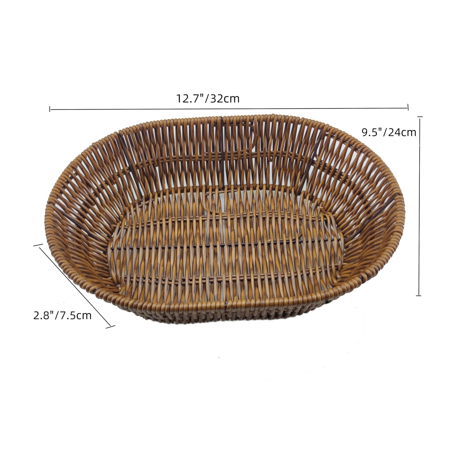 AMBOJIE Wicker Bread Baskets,Tabletop Food Serving Baskets Trays, Handwoven Storage Basket Bin,Fruit Vegetables cosmetics Basket for Home, Restaurant, Bakery (3pcs)
