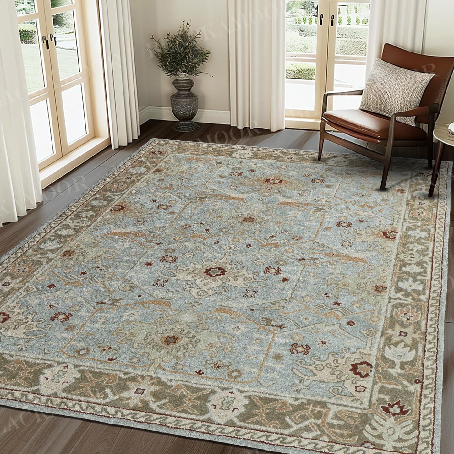 Blackamoor Channing New Handmade Woolen Tufted Rug Masterpiece Design Fine Wool Pile,Durability Ideal for Living Rooms | All Charges are Included in The Final Price (2'.6" x6' Runner (80cm x 180cm))