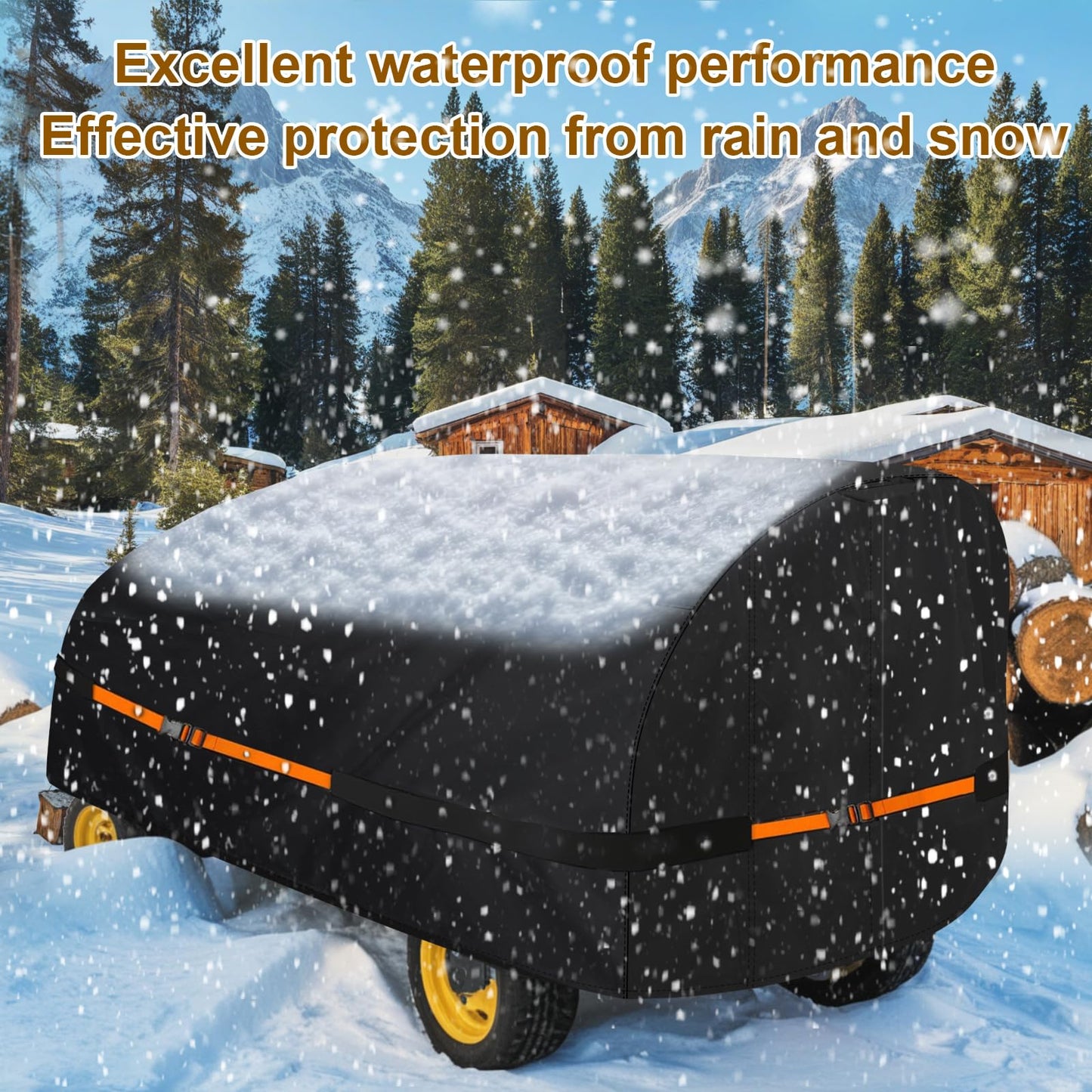 Goctoke Log Splitter Cover 1200D Heavy Duty Windproof for 15-60ton Electric Wood Splitter Cover All Weather Protection Log Splitter Accessories (94.5" L X 49.6" W X 41.7" H)