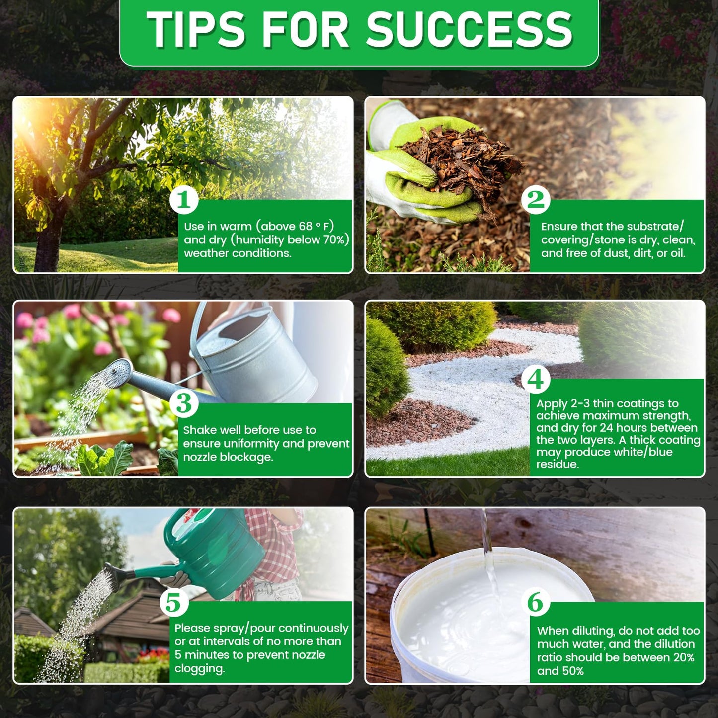 Mulch Glue for Landscaping 1.1Gallon, Rock Glue Pea Gravel Stones Binder, Long-Lasting Strong Safe Bond Lock Rubber Mulch for Cypress, Lawn, Patio, Garden