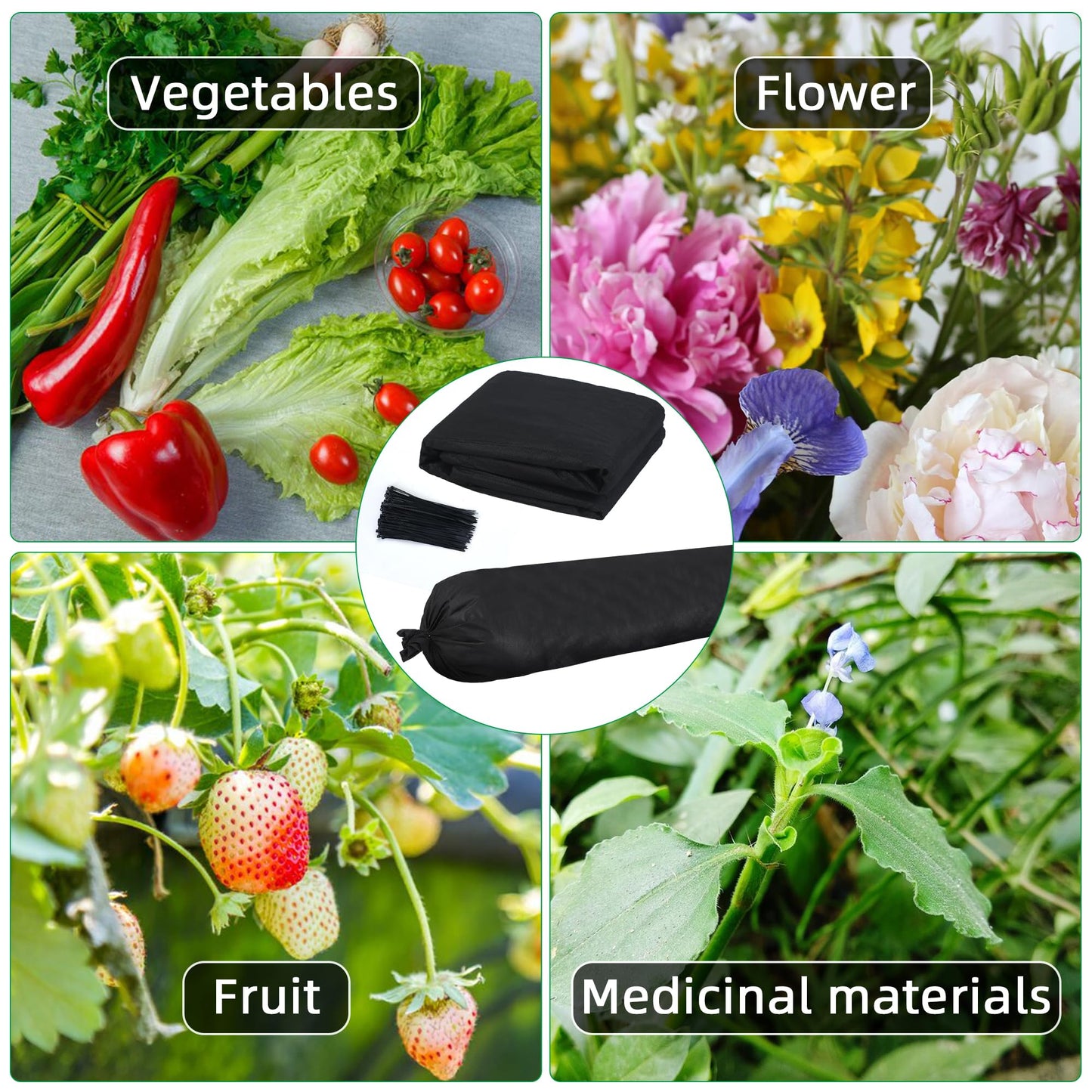 Bylion 10x10'' 32 ft Large Plant Grow Bags - Fabric Garden Bags - Fabric Planting Bed, Tubular Garden Bag Free Cutting of Planting Bags for Outdoor Indoor Vegetables Plant Flowers