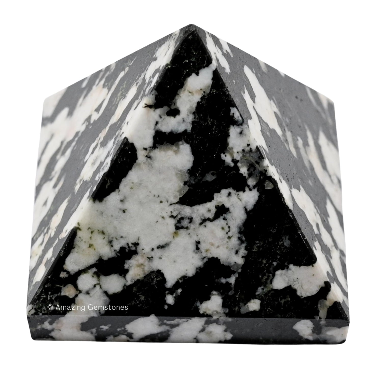 Amazing Gemstone Black and White Tourmaline Pyramid Crystal Healing Stones - 1" Great Pyramid Figurine of Natural Stone Pyramid for Meditation, Reiki, Chakra Balancing and Crystal Pyramids Grid