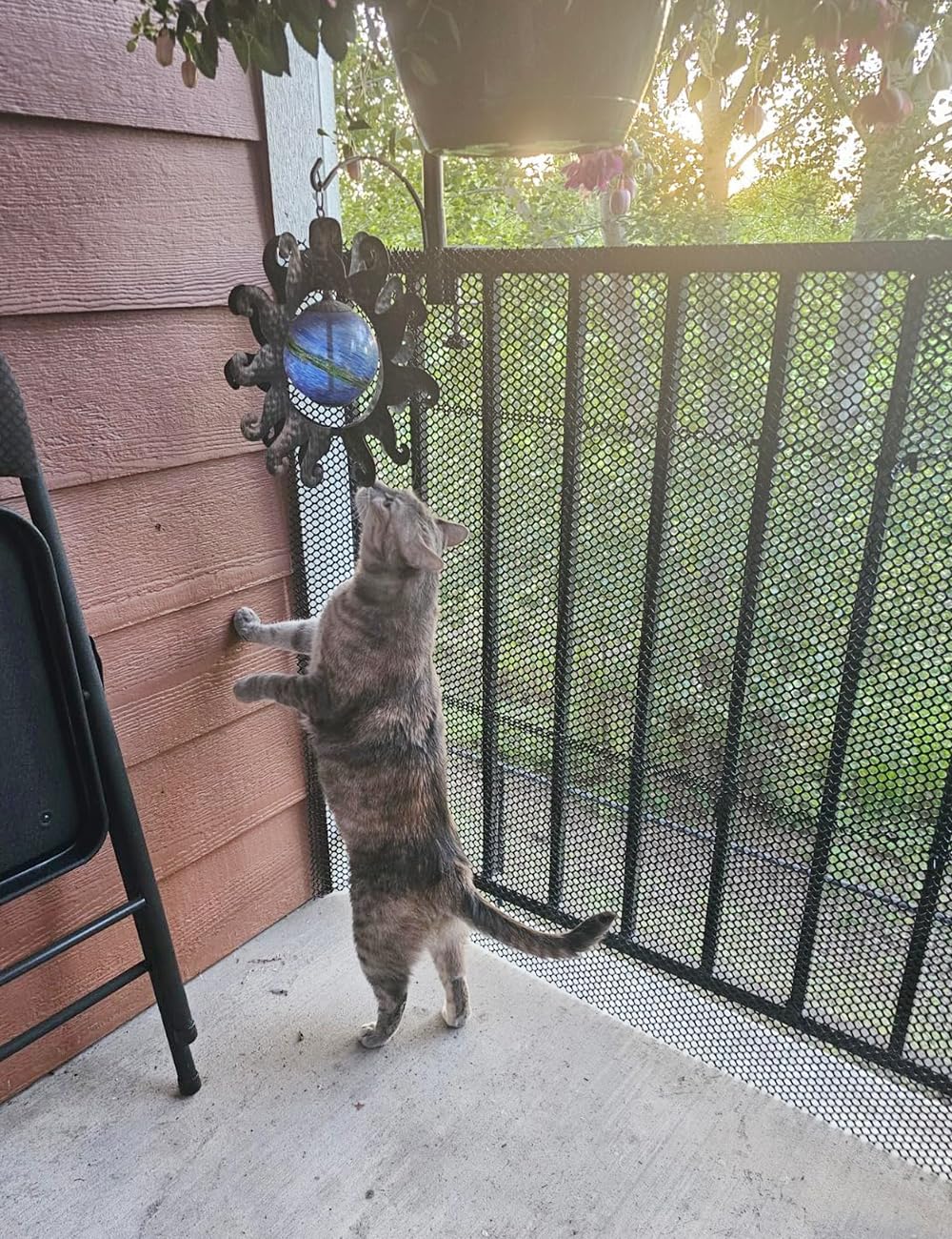 16In x 15Ft Plastic Chicken Wire Mesh Fencing, TOYPOPOR 500GSM Durable Heavy Duty Hexagonal Chicken Wire for Cat Dog Fencing, Garden Fence, Aquarium, Moss Pole, Aperture 0.4'', Rustproof, Easy to Cute