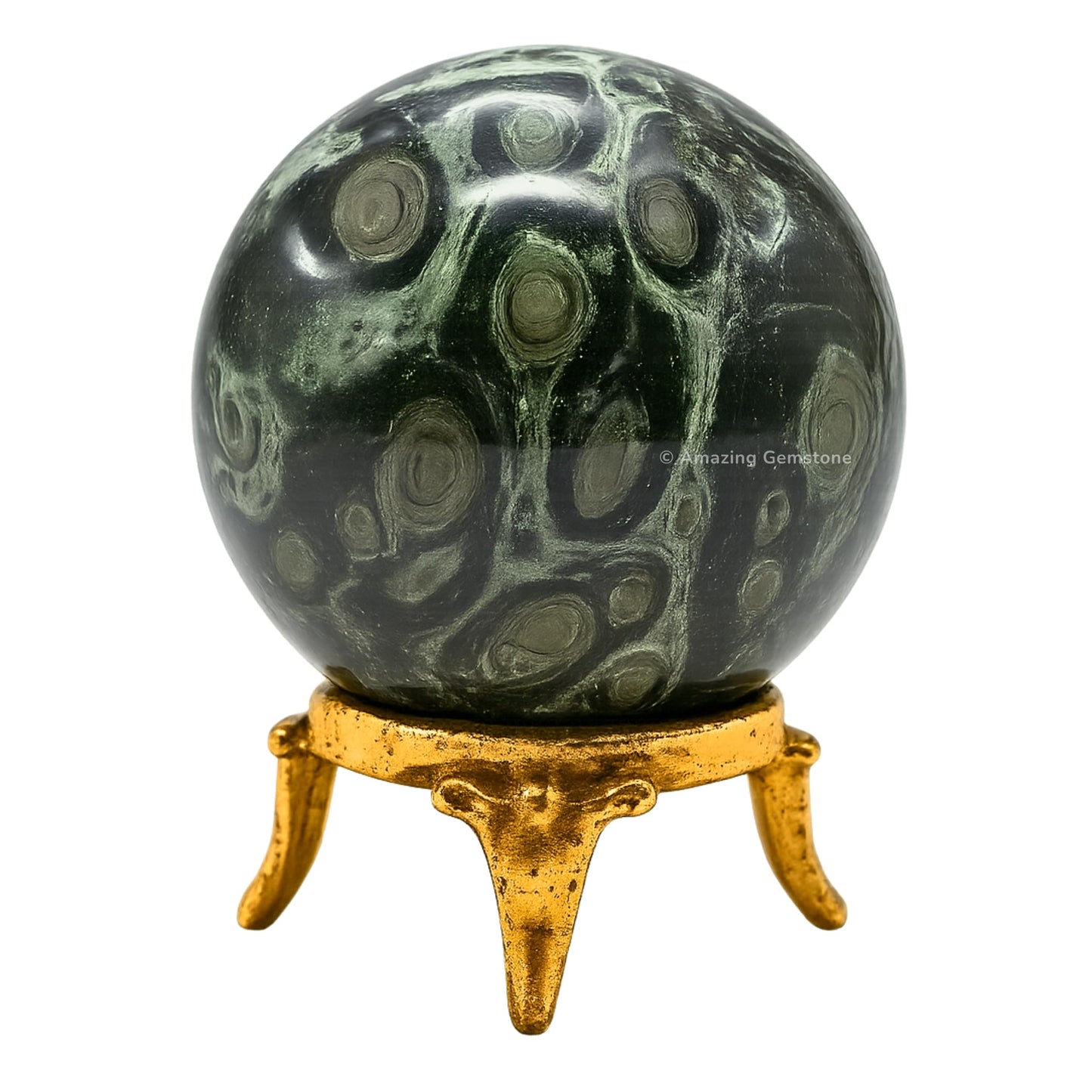 Amazing Gemstone Kambaba Jasper Crystal Ball with Stand - 2 Inches Crystal Sphere Meditation Balls for Witchcraft and Decorative Balls