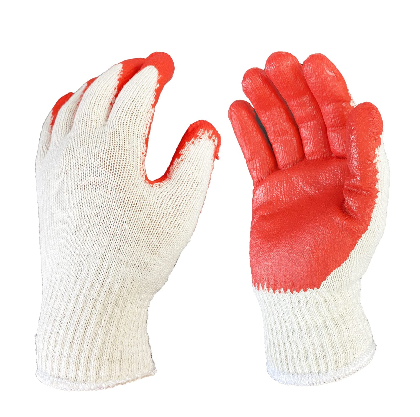 Touch Enabled SAVER 300 Pairs of Red Work Gloves for Daily Home and Garden Disposal Latex Rubber Palm Coated - Premium Daily Safety Work Gloves (Pack of 300)