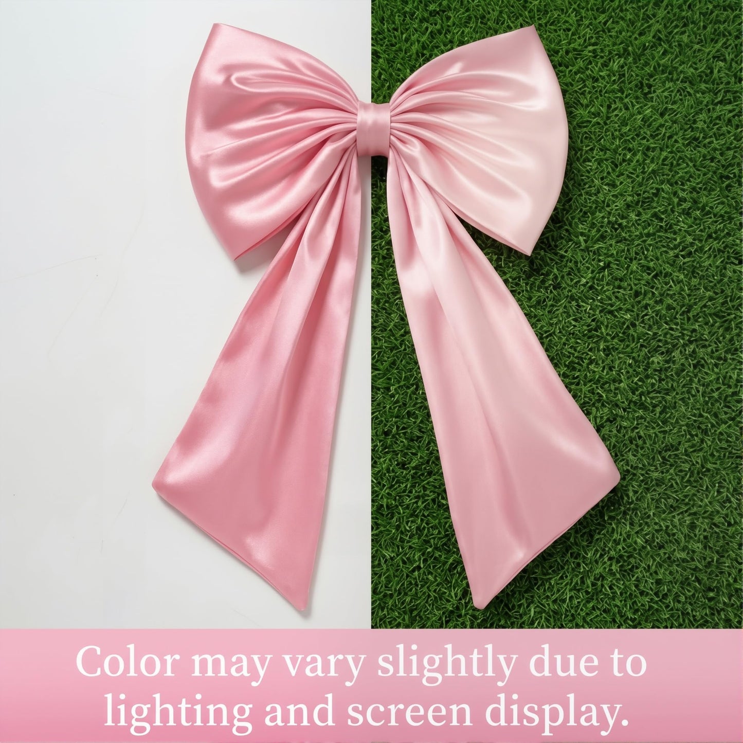 40*24 Inch Satin Ribbon Large Pink Bow, Giant Bow Decor with Premium Satin, Reusable 3D Shape and Easy Hang, Ideal for Coquette Party Decorations, Wedding, Bridal Shower, Backdrop and Bedroom Decor