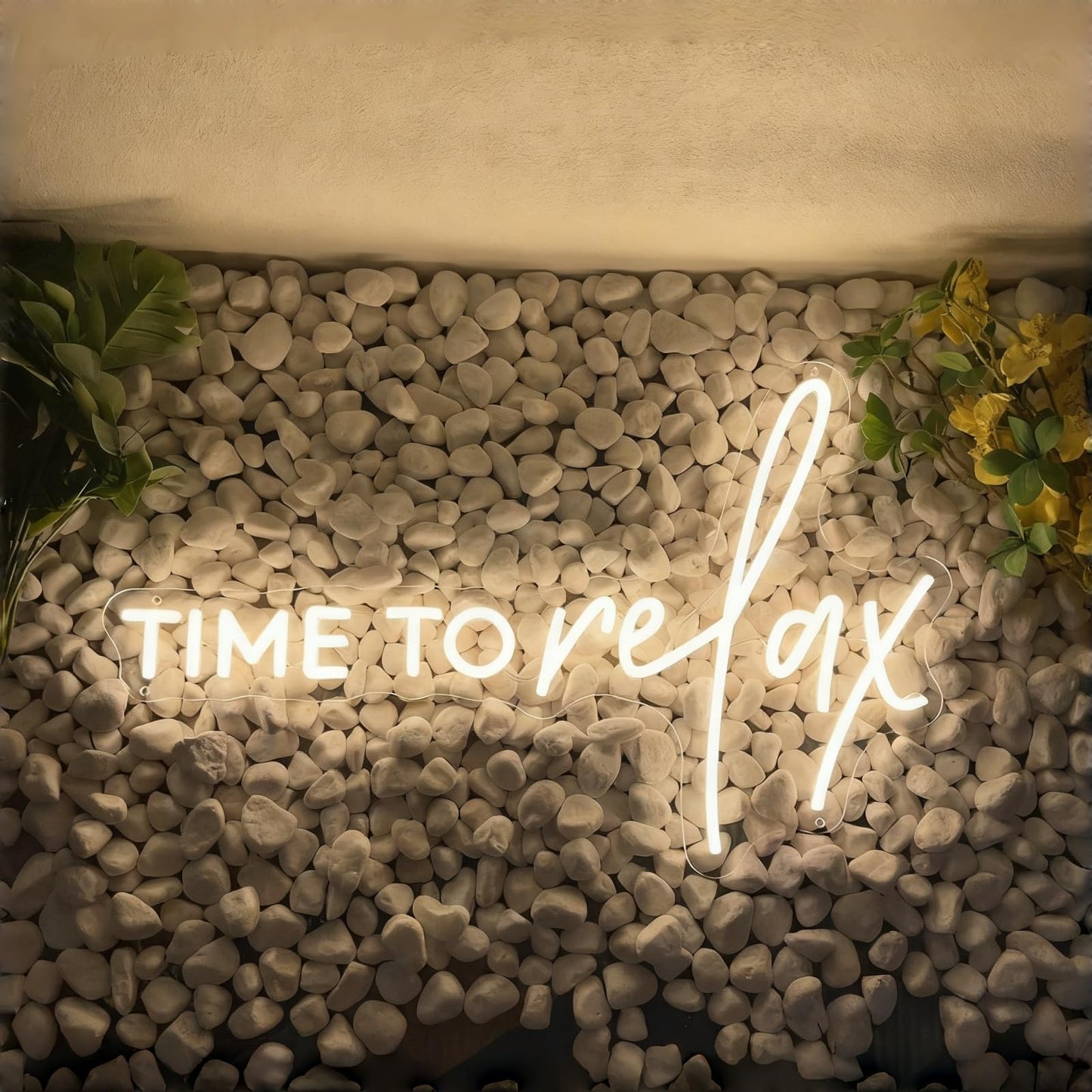 TIME To relax Warm White Led Neon Lights for Wedding Event Wall Decor Party Salon Bar Business Logo Beauty Salon Massage Parlor High-End Restaurant