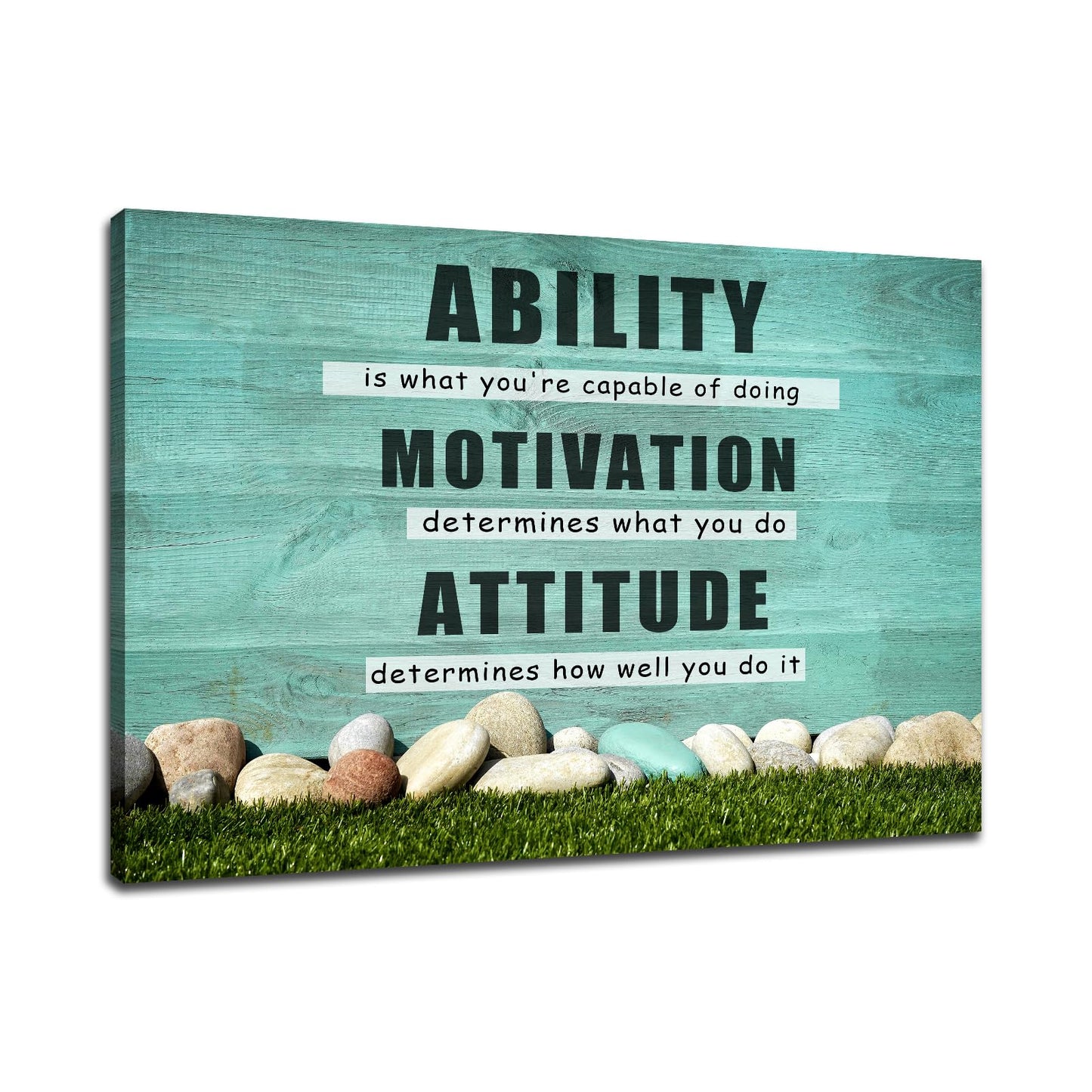 Motivational Wall Decor Inspirational Office Canvas Wall Art Ability Positive Poster Print Artwork for Home Bedroom Bathroom Office Wall Decoration Framed Ready to Hang [18''Wx12''H]