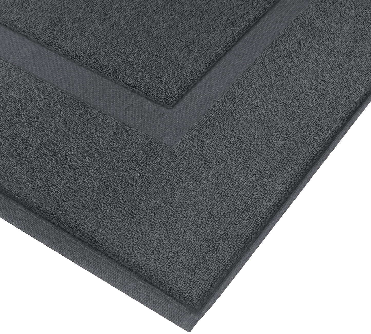 Utopia Towels Cotton Banded Rug, Bath Mats, Not a Bathroom Rug, 21 by 34 Inches, 100% Ring Spun Cotton, Highly Absorbent Shower Bathroom Floor Mat, Grey, 2 Pack