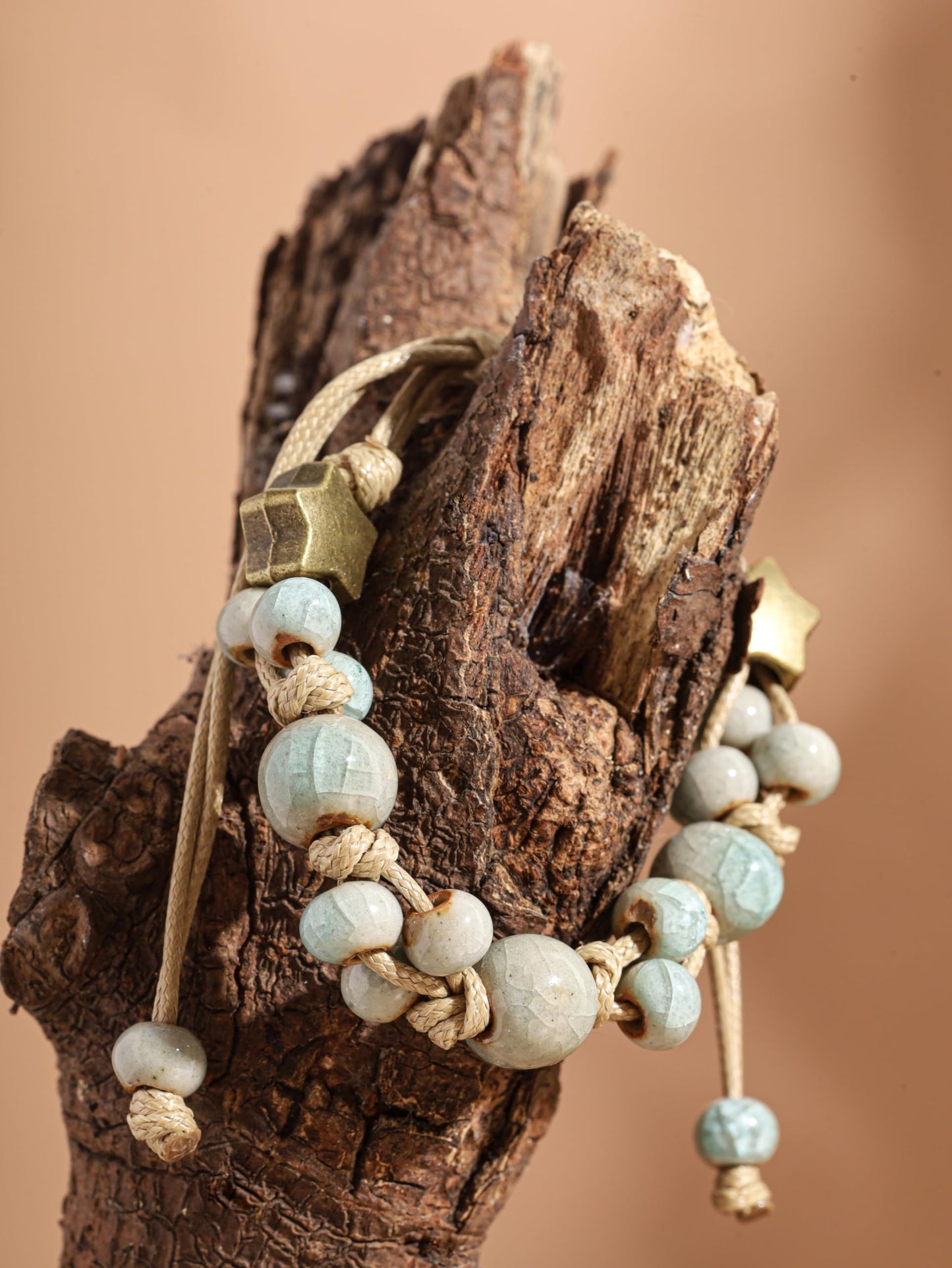 MINACHI Retro Ceramic Handmade Women's Gift Bracelet Braided Adjustable Rope Bracelets Bohemian Created Turquoise Tone Bracelets For Women Ladies