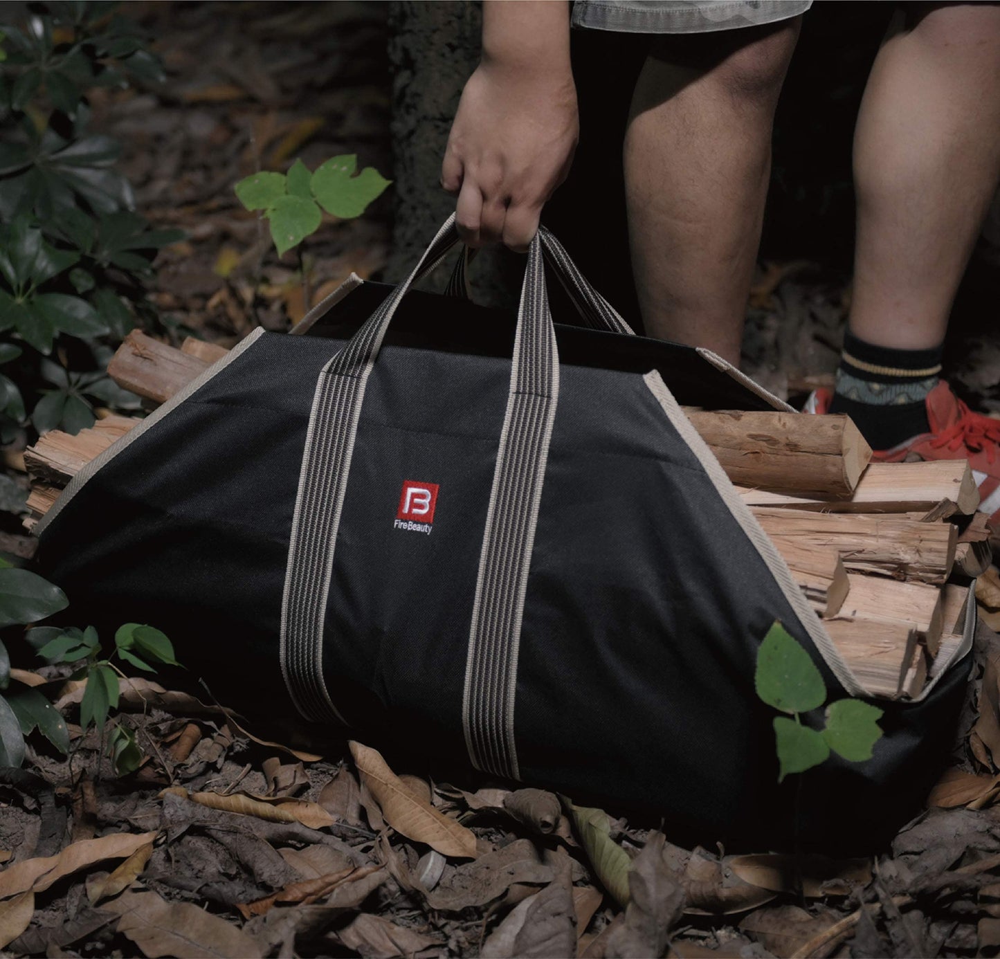 Fire Beauty Large Canvas Log Tote Bag Firewood Log Carrier