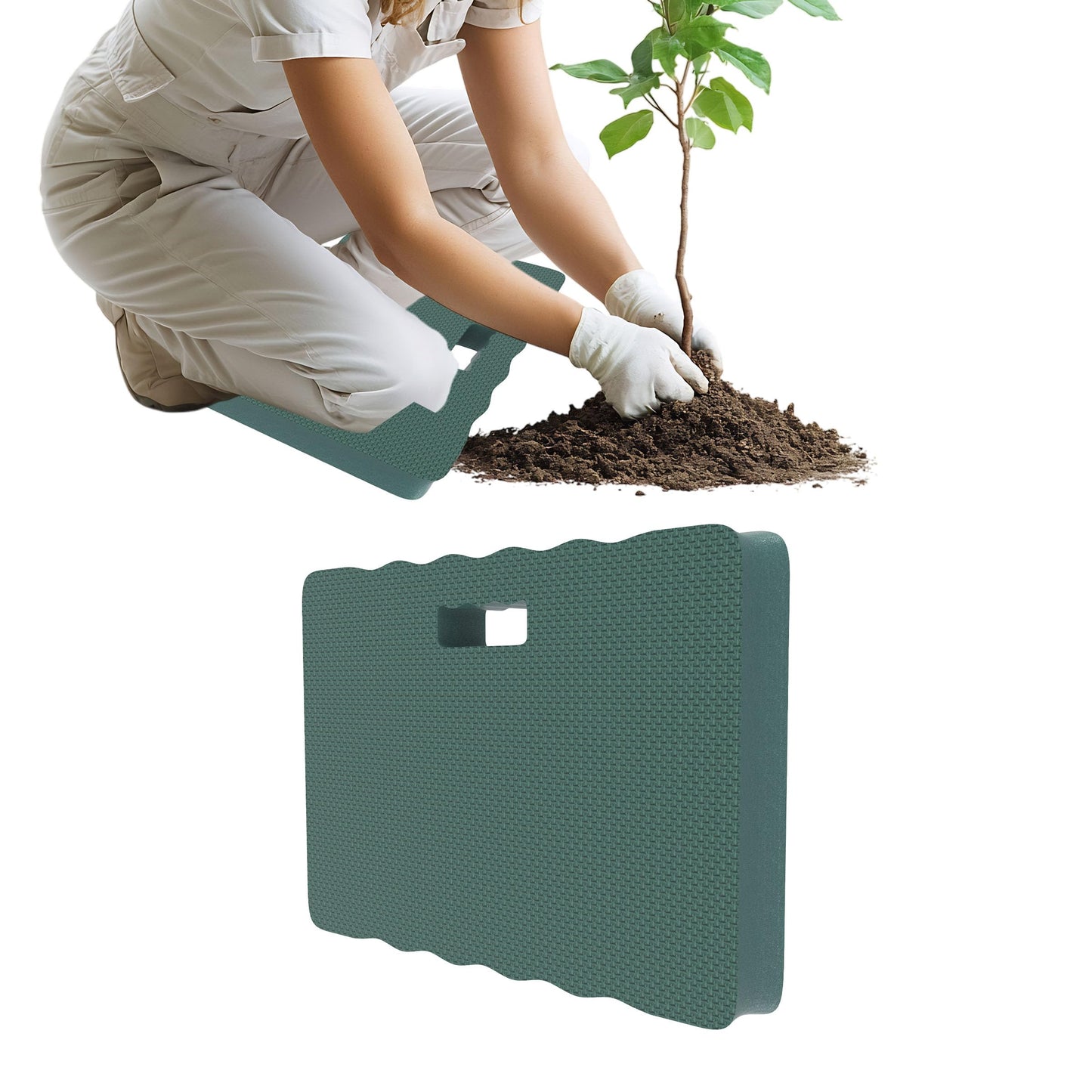 Kneeling Pad with Handle - Multiuse Extra-Thick EVA Foam Ergonomic Comfort Knee Protector for Gardening - Indoor or Outdoor Use by Pure Garden (Green)