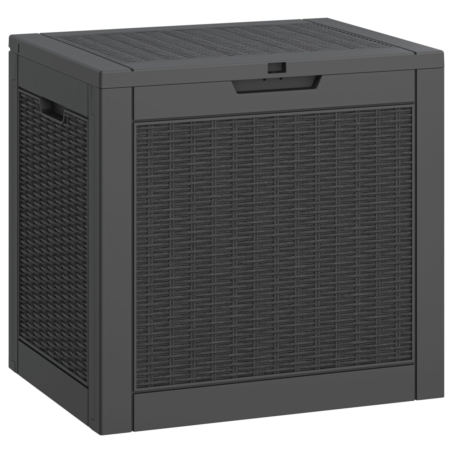 LHBGO 31 Gallon Deck Box, Resin Outdoor Storage Box, Waterproof and UV Resistant Deck Box, Lightweight Storage Box for Garden Tools, Pool Supplies