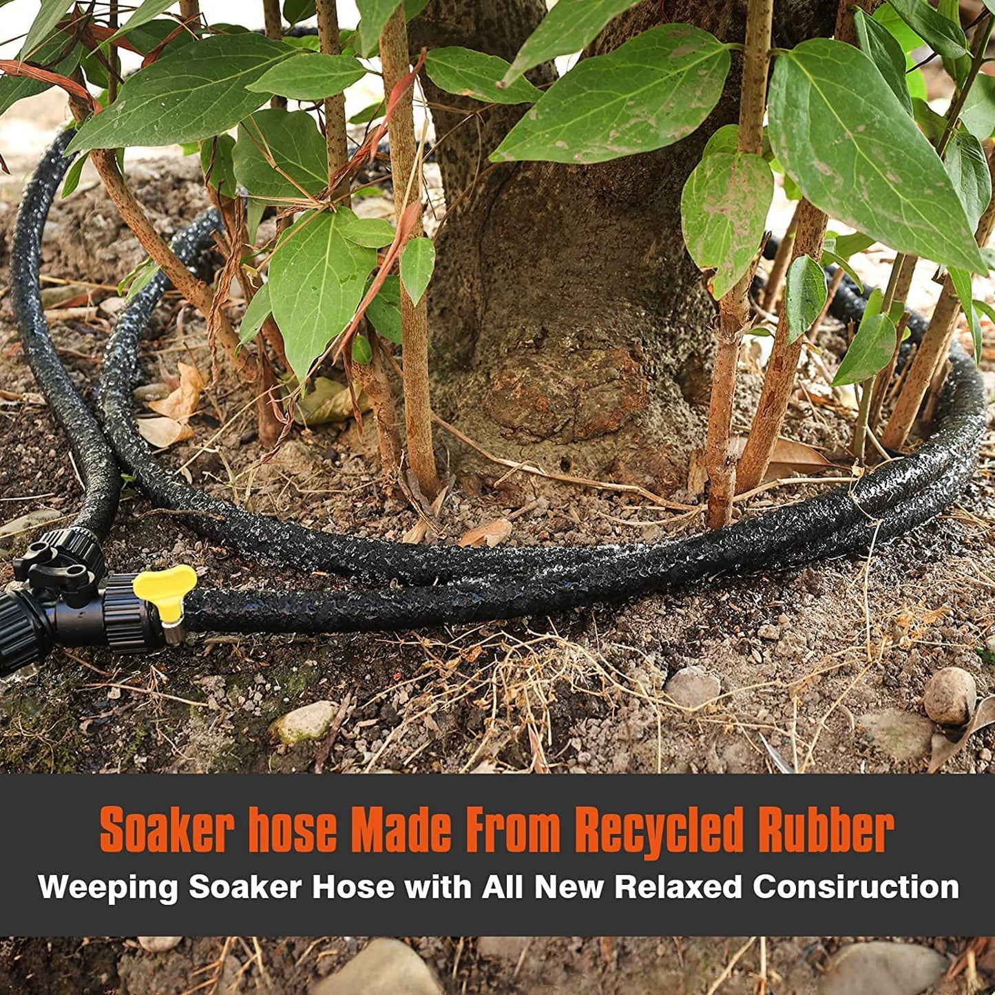 Zixixiz 10FT 1/2-Inch Soaker Hose for Trees, Garden Soaker Hose Ring with Y Splitter,Leak-Resistant Watering System