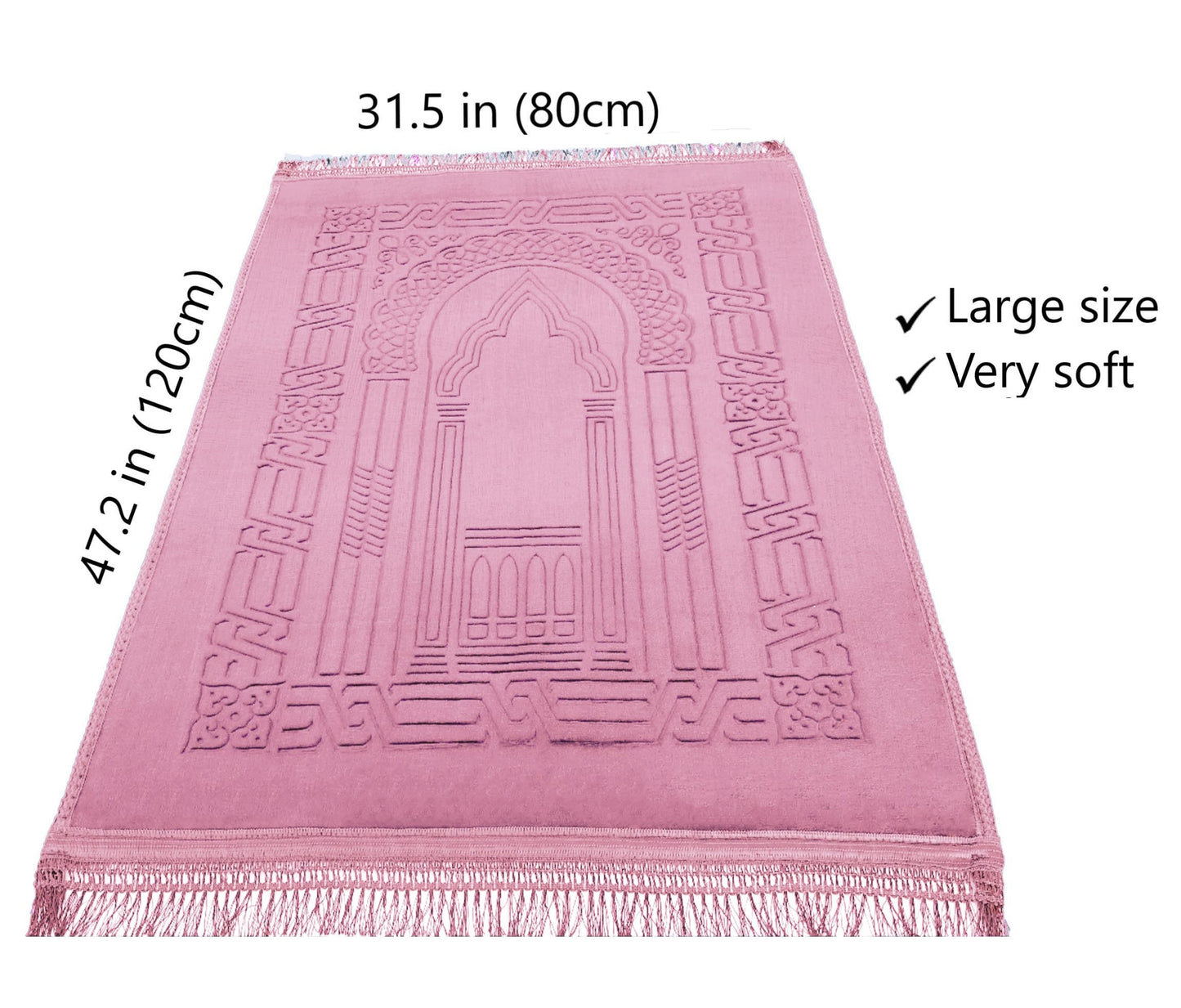 Islamika Prayer Rug Muslim Thick Islamic Rugs mat Carpet Beads Islam Gifts Gift Ramadan Men Women Kids Portable Prayer mats Turkish Style Green Color of Islam (C4)
