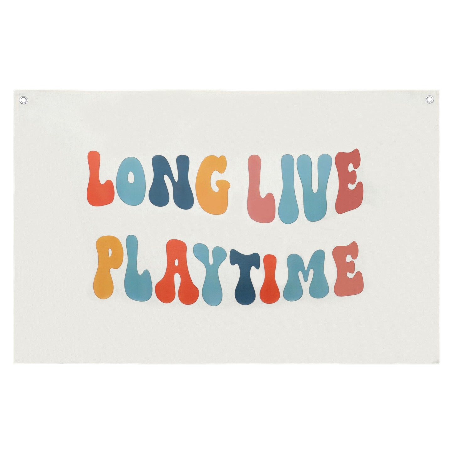 100% Cotton Canvas Long Live Playtime Banner, Toddler Kids Room Nursery, Odor-Free Printed Wall Decor Hanging, Kids Room & Playroom Wall Decor