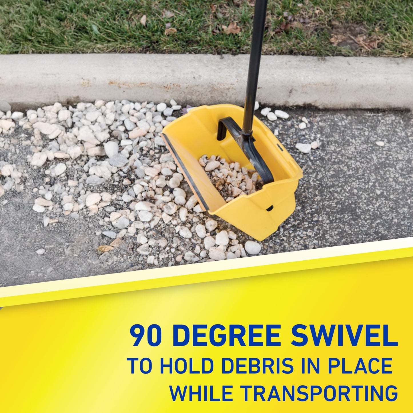 Quickie Debris Dustpan with Handle, Jumbo Debris Pan, Trash Collection for Industrial/Professional Cleaning
