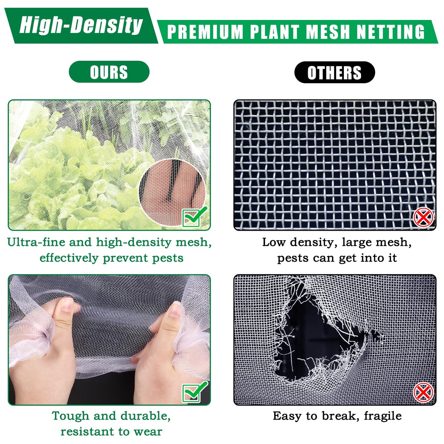 10 X 33 FT Garden Mesh Netting Pest Barrier for Raised Beds, Fruit Tree Netting for Cicadas, Bird Insect Nettings for Gardening, Blueberry Bush Strawberry Nettings Cover for Garden Protection