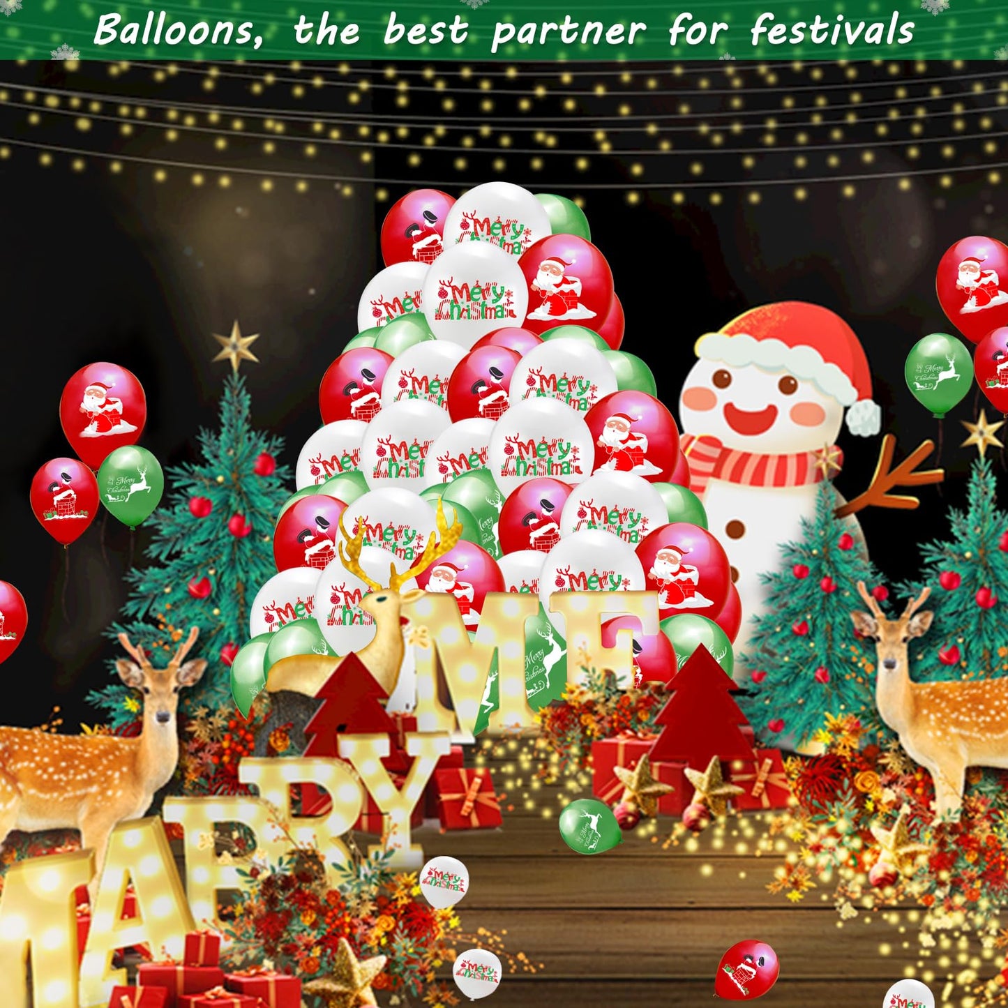 Sekeline Christmas Dinnerware Set Santa Claus Party Supplies Includes Plates Napkins Cups Knives Spoons Forks Tablecloth Balloons Banner Cupcake Toppers for Merry Christmas Party 156 Pieces