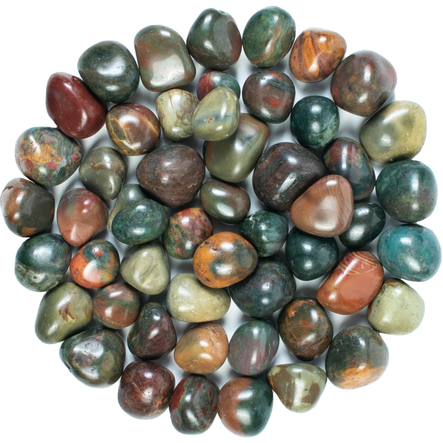 "Crocon 1LB Fancy Bloodstone Tumbles Stones and Crystals Bulk 2000+ Carats Natural Crystal Kit for Reiki Healing Crystal Polished, Tumble Stones, Chakra Balancing, Gift, Home Decor Size : 20-25 mm "