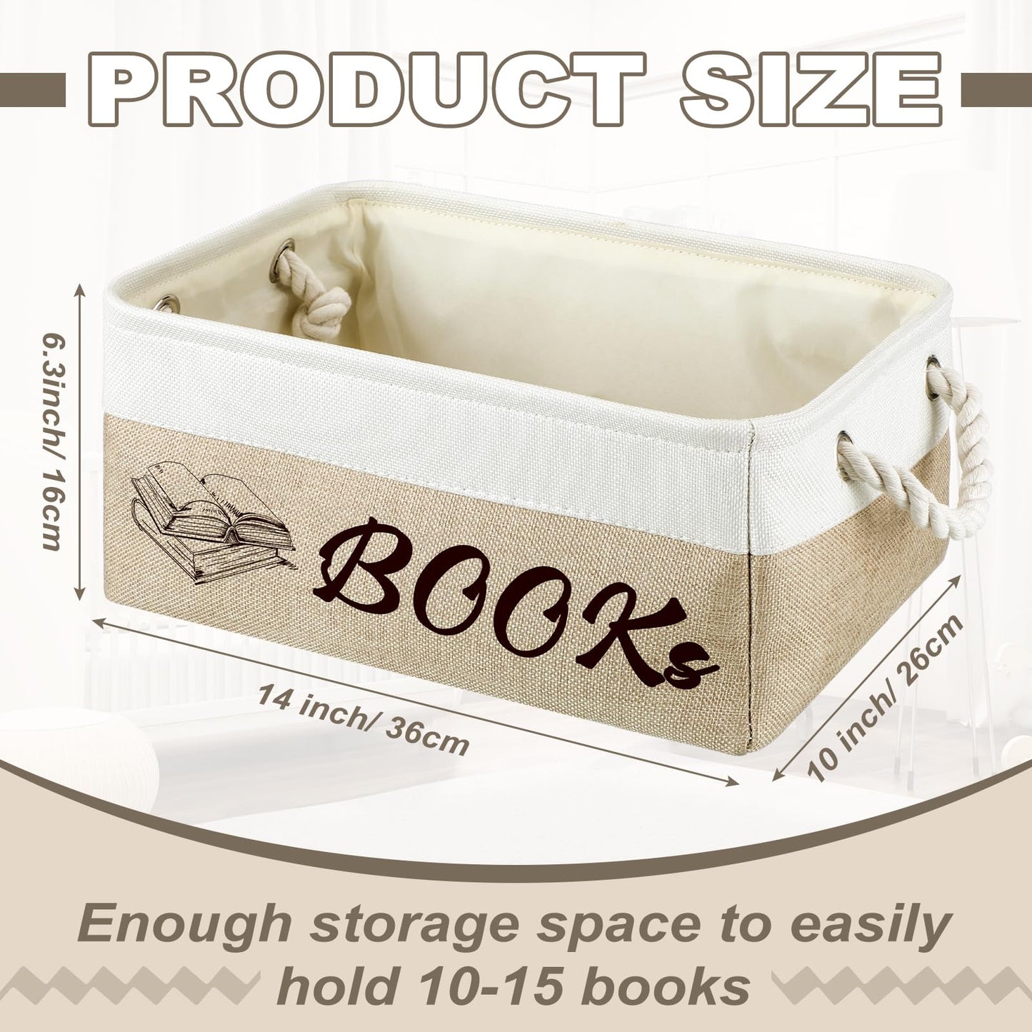 Marsui Book Lover Gifts Books themed Storage Basket Storage Bin Bookish Accessories Bookworm Gift for Club Members Student Teacher Reading Accessories