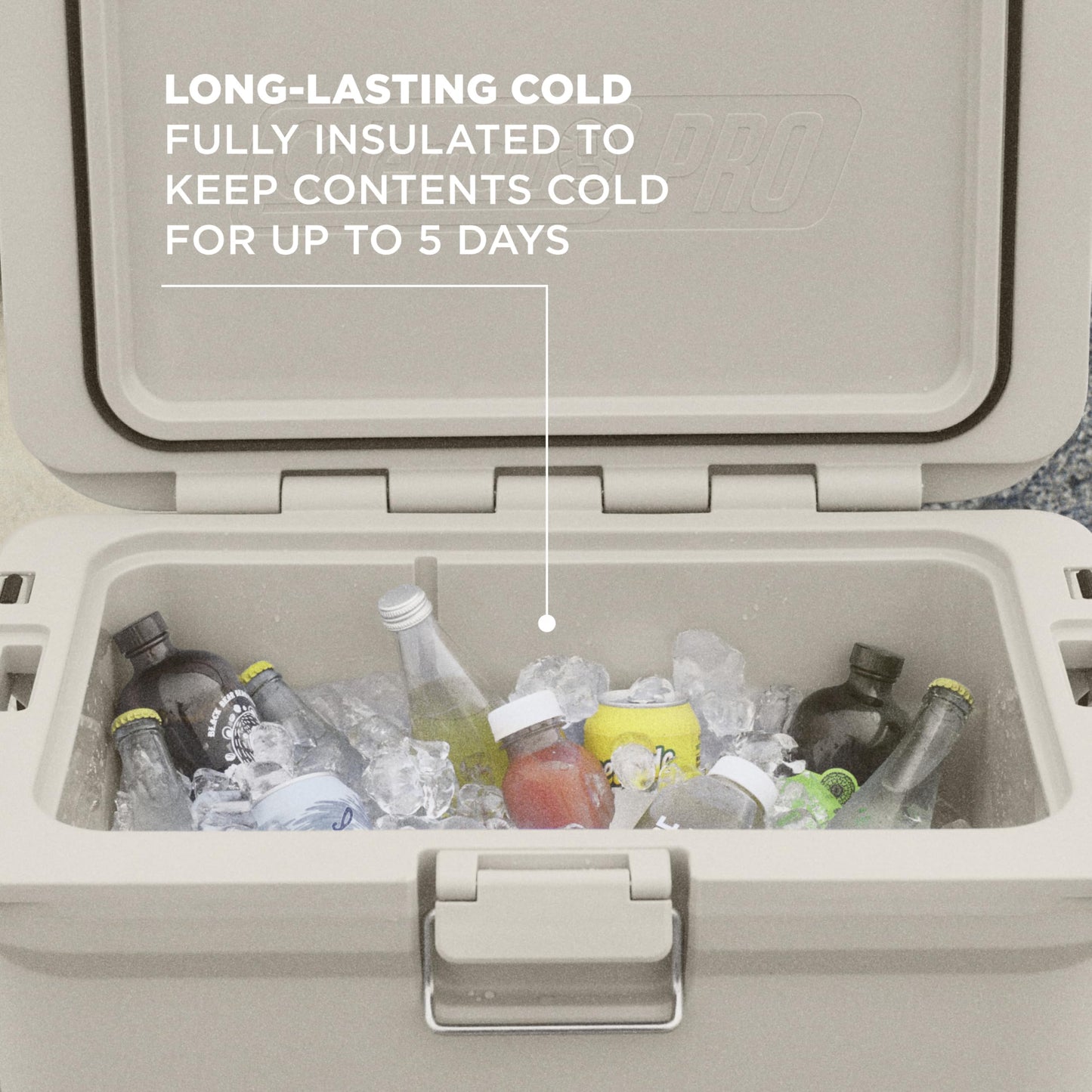 Coleman Pro Heavy-Duty 55qt Wheeled Ultra-Light Premium Hard Cooler, Extra-Thick Insulation Keeps Ice up to 5 Days, 92-Can Capacity, Heavy-Duty Wheels