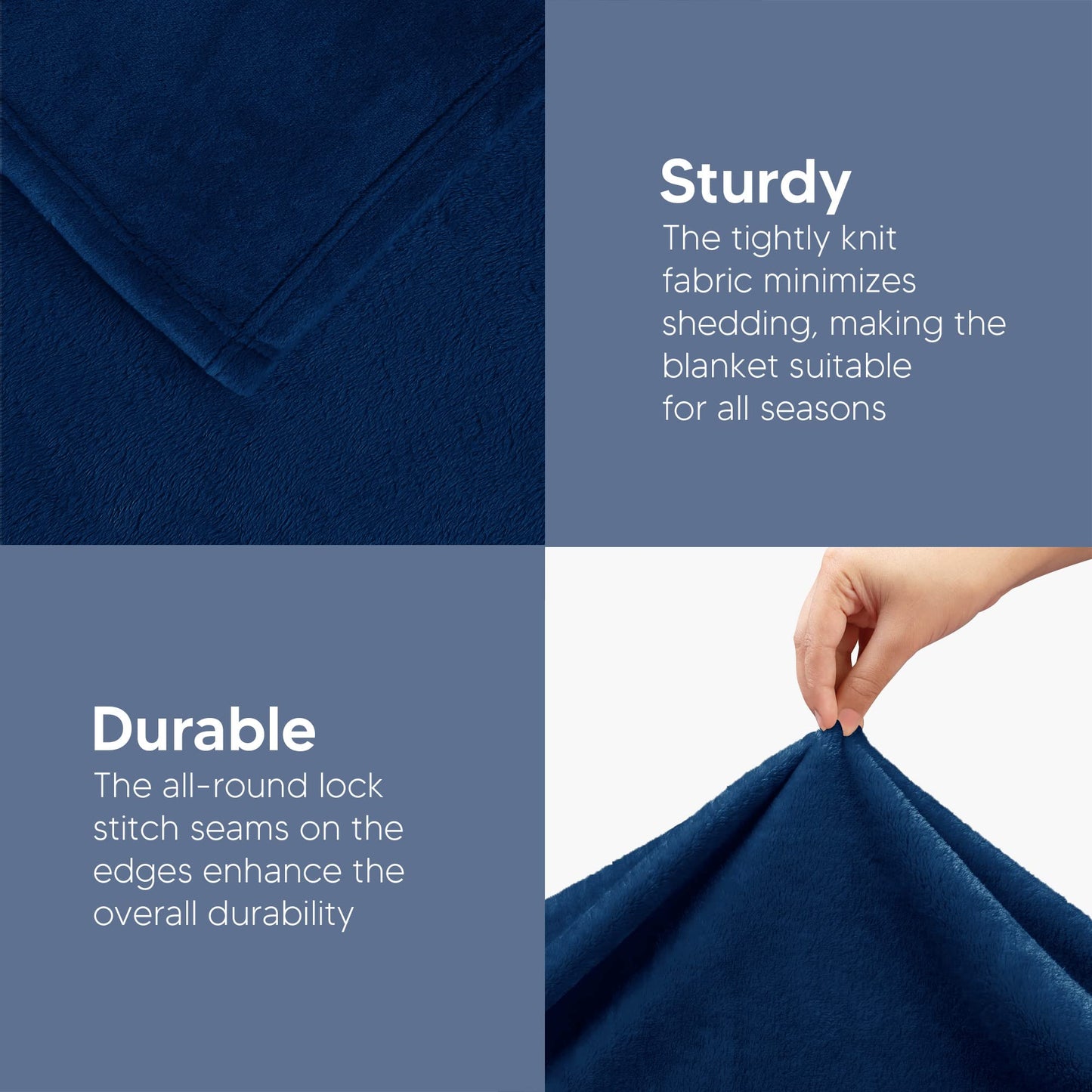 Utopia Bedding Fleece Blanket Twin Size Navy (60x80 Inches) Ultra Soft Warm Lightweight Microfiber Breathable Anti-Static Cozy Bed Blanket, All-Season Home Decor Gift for Men & Women