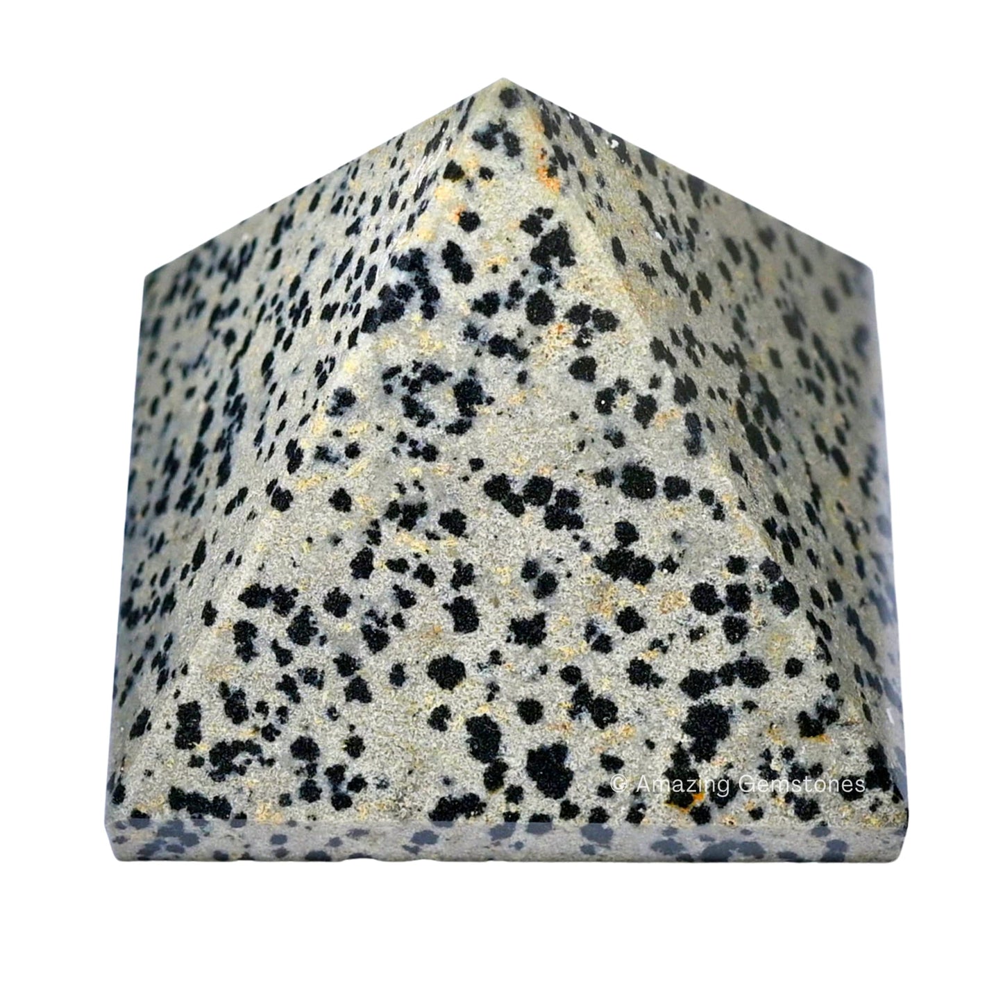 Amazing Gemstone Dalmatian Jasper Pyramid Crystal Healing Stones - 2" Great Pyramid Figurine of Natural Stone Pyramid for Meditation, Reiki, Chakra Balancing and Crystal Pyramids Grid