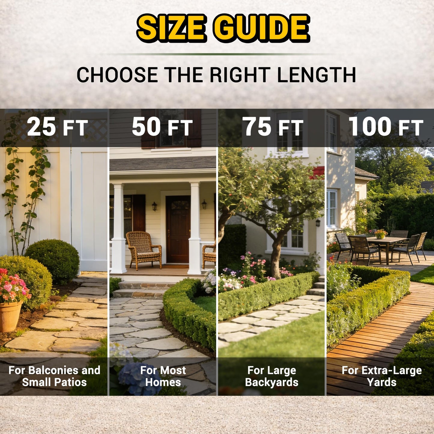 TheFitLife Garden Hose 50 ft - Heavy Duty 50ft Non-Expandable Outdoor Water Hose, Kink Free, Lightweight, Flexible Yet Durable, Ideal for Most Homes, Yards, 1/2 id x 50 feet
