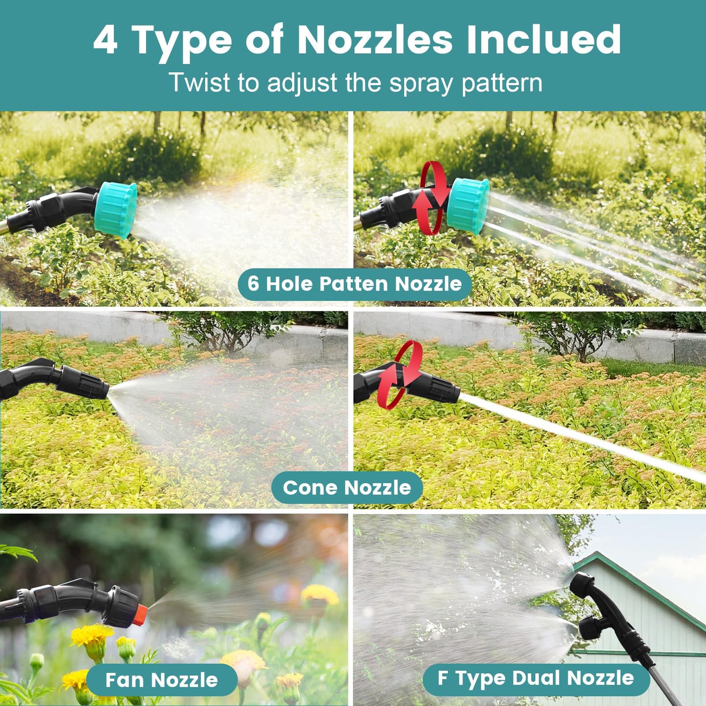 Battery Powered Sprayer 2 Gallon, 2026 Upgrade Electric Sprayer with 3 Adjustable Speed, Battery Indicator, 4 Mist Nozzles, Rechargeable Retractable Wand with Adjustable Shoulder Strap for Lawn Garden