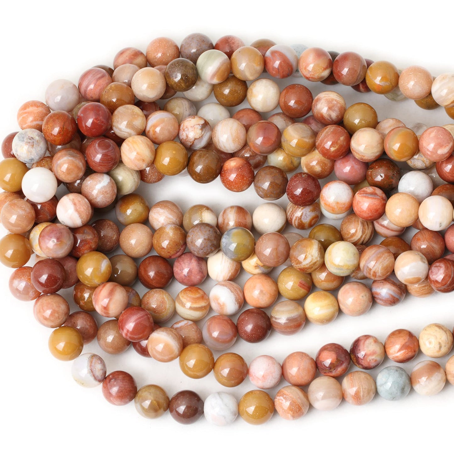 CHEAVIAN 35PCS 10mm Natural Petrified Wood Jade Round Loose Beads for Jewelry Making DIY Bracelet Necklace Materials 1 Strand 15"
