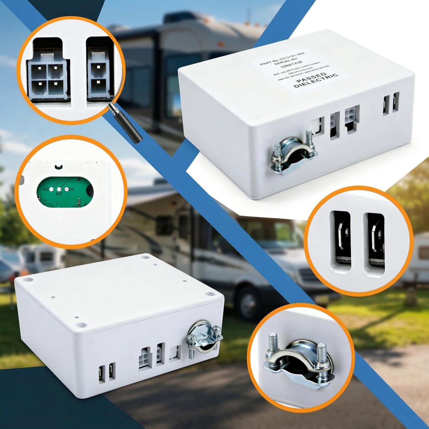 Sorello RV Wall Thermostat & Relay Box - Heat/Cool Control for Dometic RV/Camper Air Conditioner 3316230.700 3316230.000 White Wall Thermostat