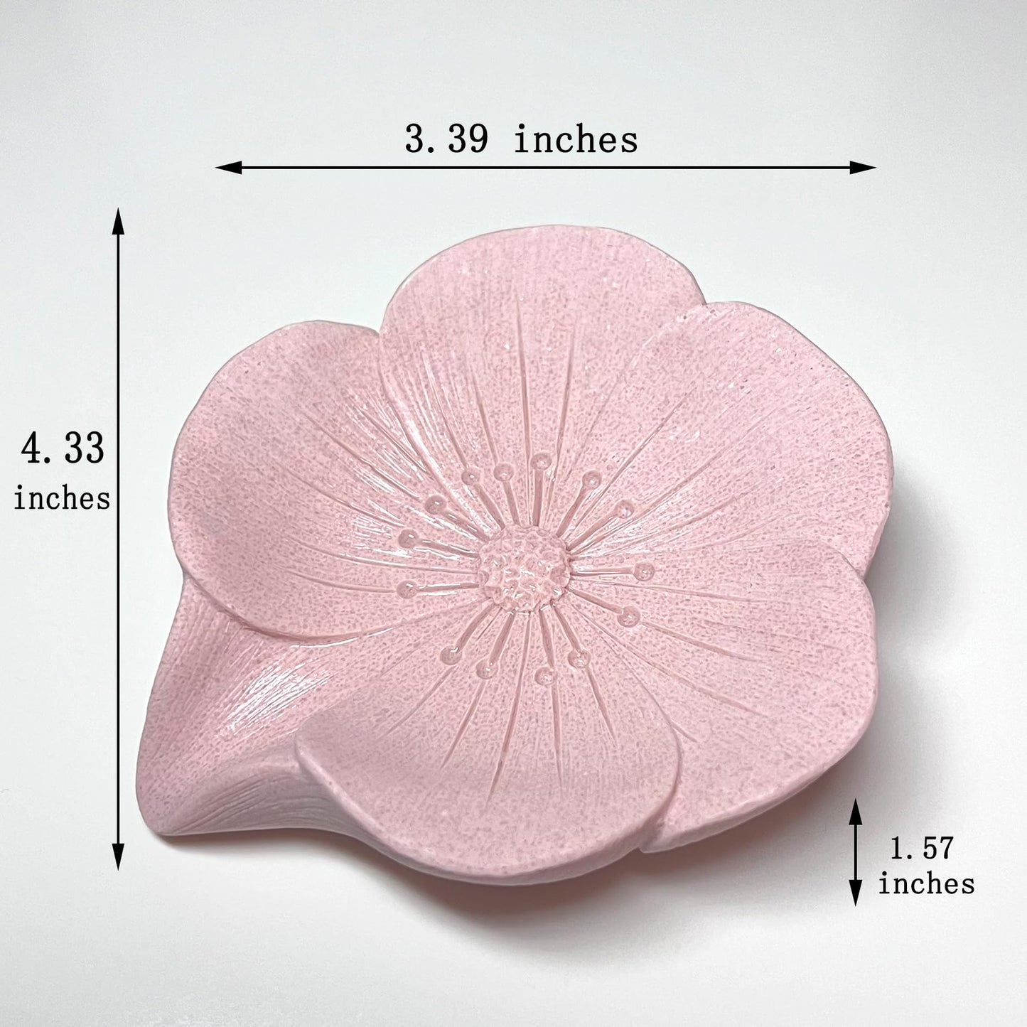 HINUGO Soap Dish Soap Holder Self-Draining Soap Dish, Resin Bar Soap Holder, Plum Blossom Shape Soap Tray Soap Saver for Bathroom,Kitchen,Sink,Bathtub,Easy Cleaning and Keep Dry
