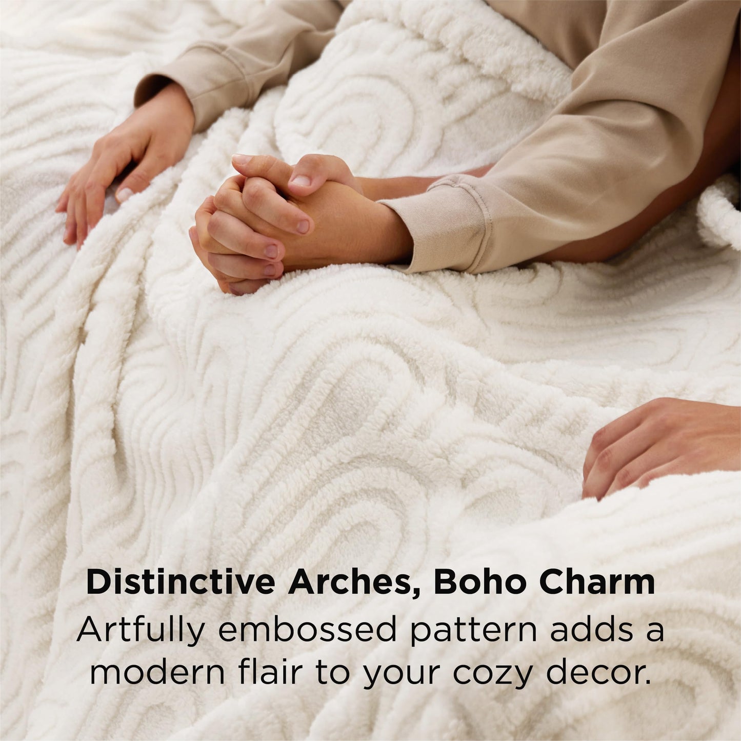 Bedsure GentleSoft Fleece Throw Blanket for Women - Super Soft & Cozy, Fluffy Blankets for Girls, Ideal for Couch & Bed, White, 50x70 Inches