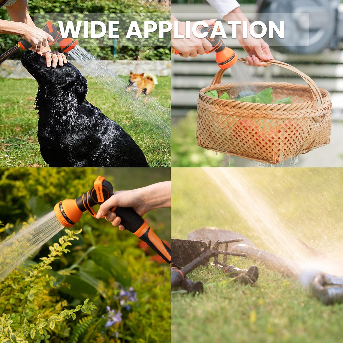 Giraffe Tools Garden Hose 5/8", Water Hose Heavy Duty, Flexible, Lightweight Hybrid Hose with Swivel Handle, 100ft Male to Female Fittings, Burst 600 PSI
