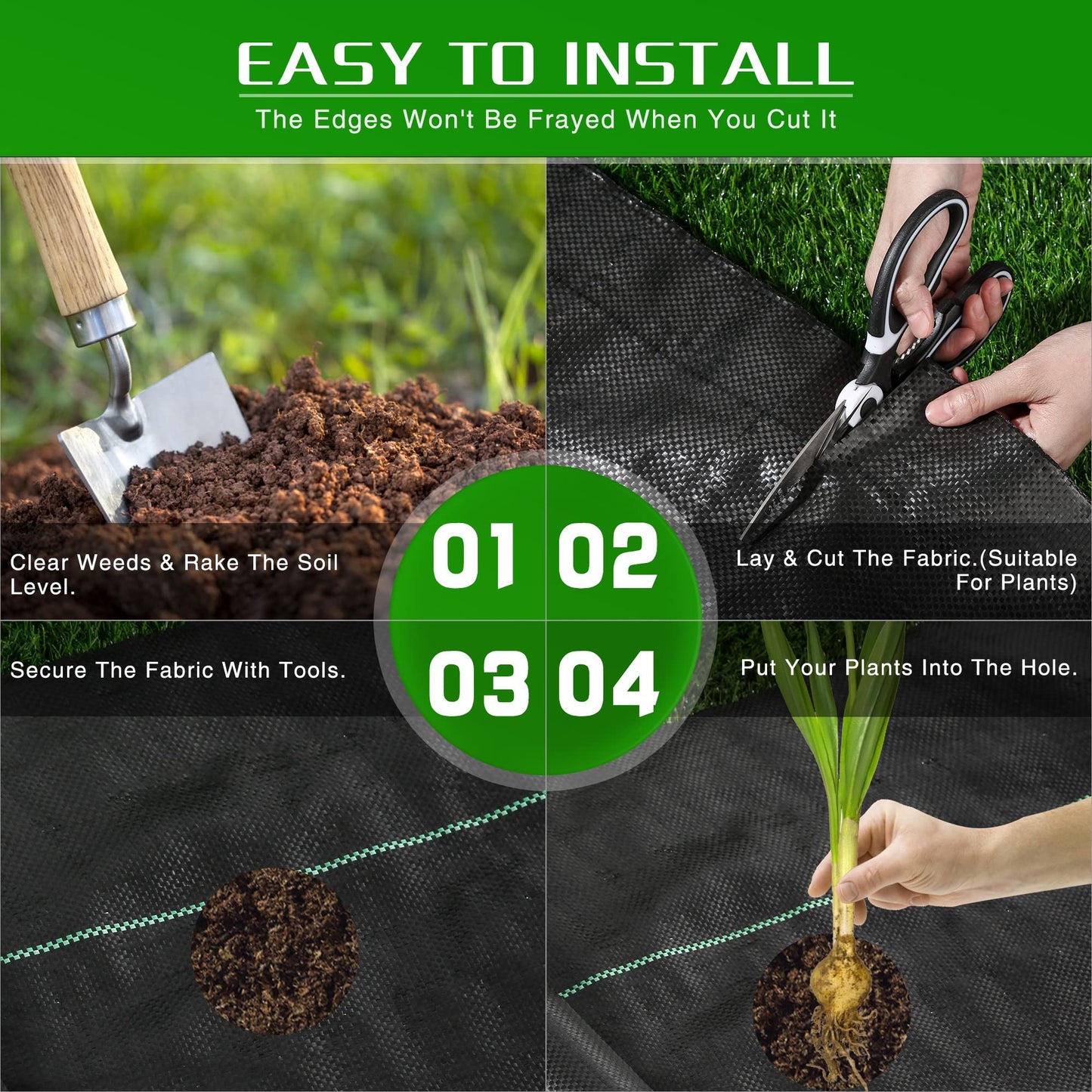 Weed Barrier Landscape Fabric Heavy Duty, 2.6FT x 100FT Thicken Garden Blocker Fabric Weed Mats, Weed Control Garden Cloth, Woven Geotextile Fabric for Garden Beds, Underlayment, Commercial Driveway