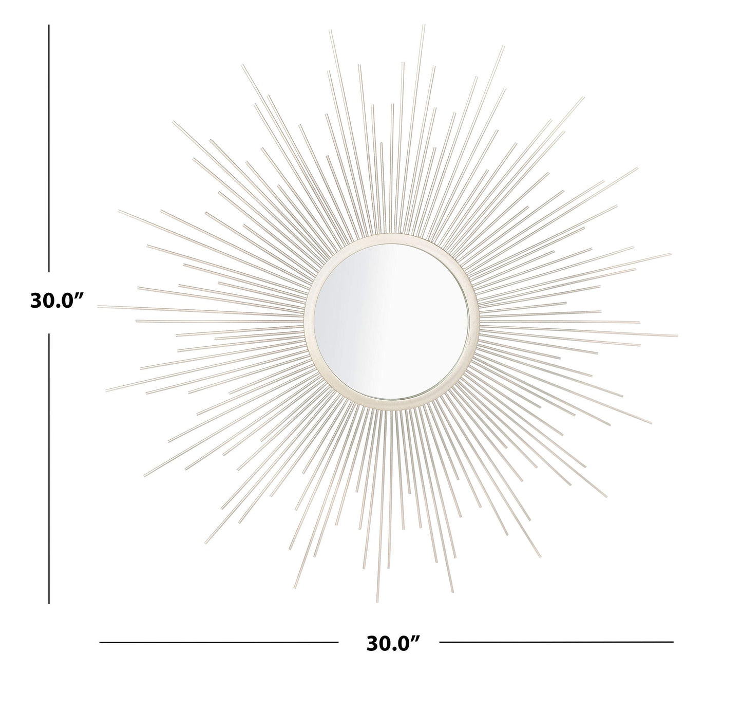 Safavieh Home Collection Alves 30-inch Champagne Sunburst Round Mirror