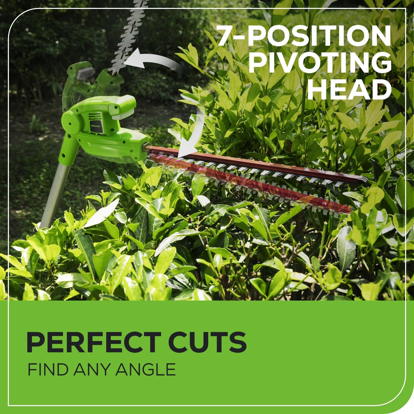 Greenworks 40V 20" Cordless Pole Hedge Trimmer, 2.0Ah Battery and Charger Included